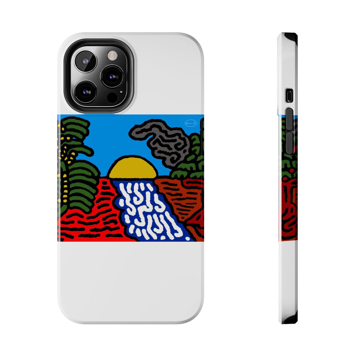 The river that joins the Australian wattle and Lebanese cedar tree in friendship Tough Phone Case