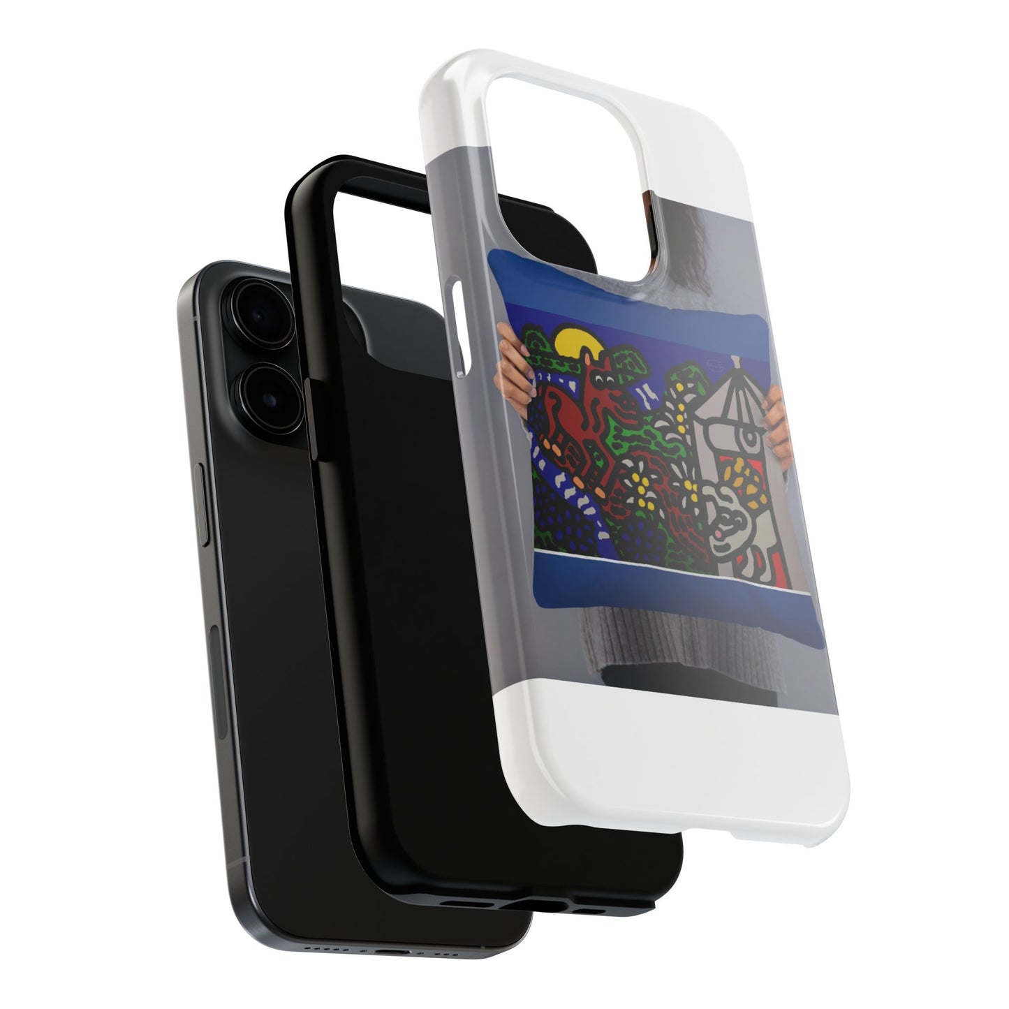 Bunny welcoming a friendly horse on his journey Tough Phone Case