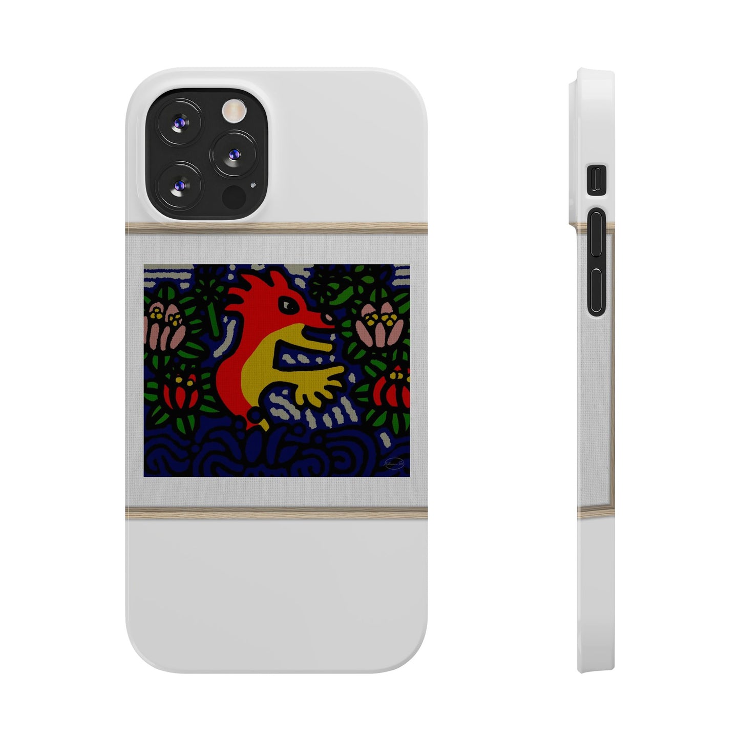 Breaking through the surface of a lotus pond Slim Phone Case