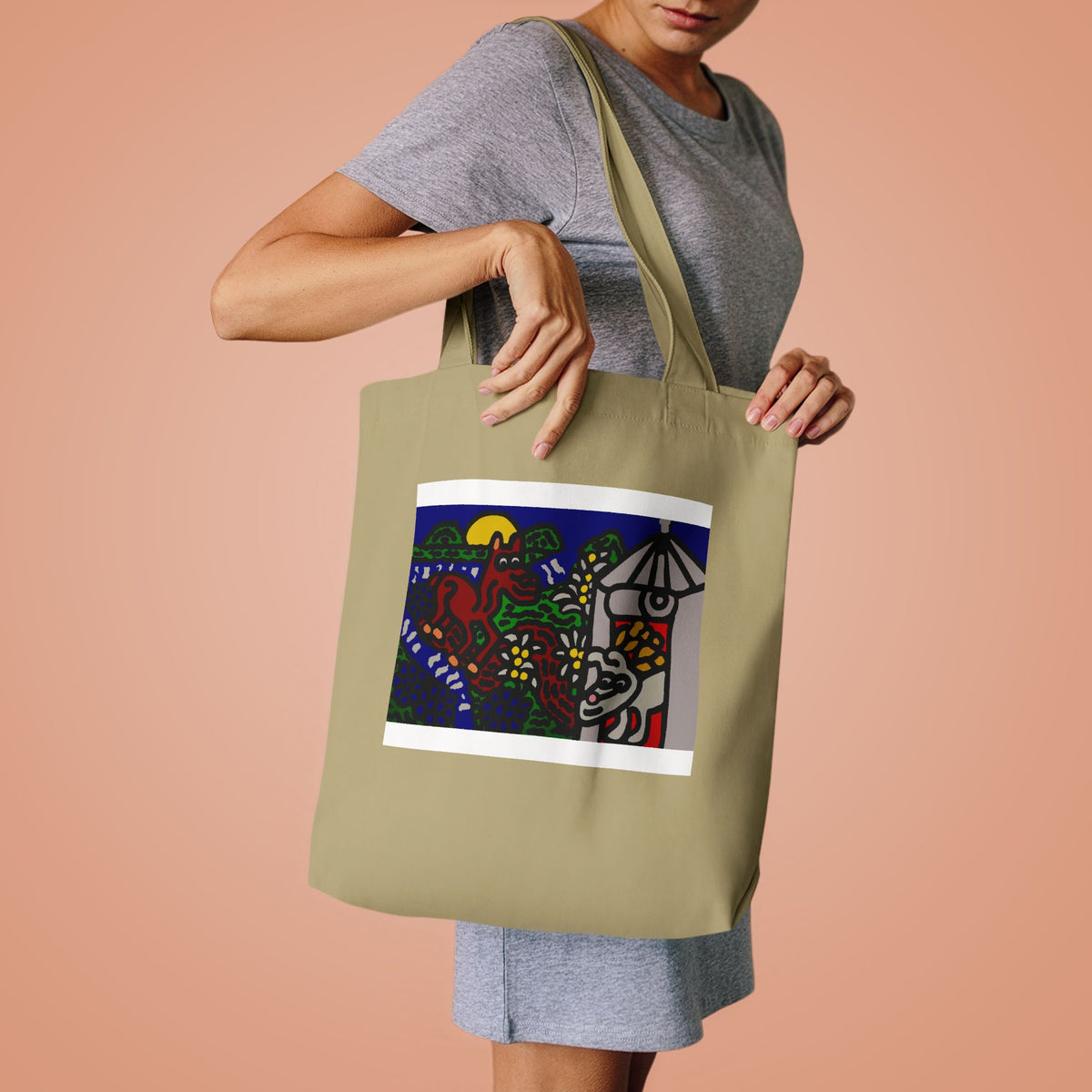 Bunny welcoming a friendly horse on his journey Classic Tote Bag