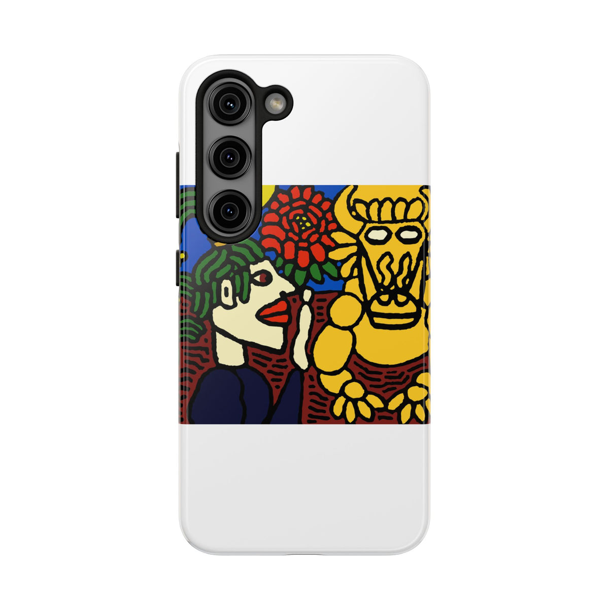 The warrior hailing the mighty golden dragon Tough Phone Case