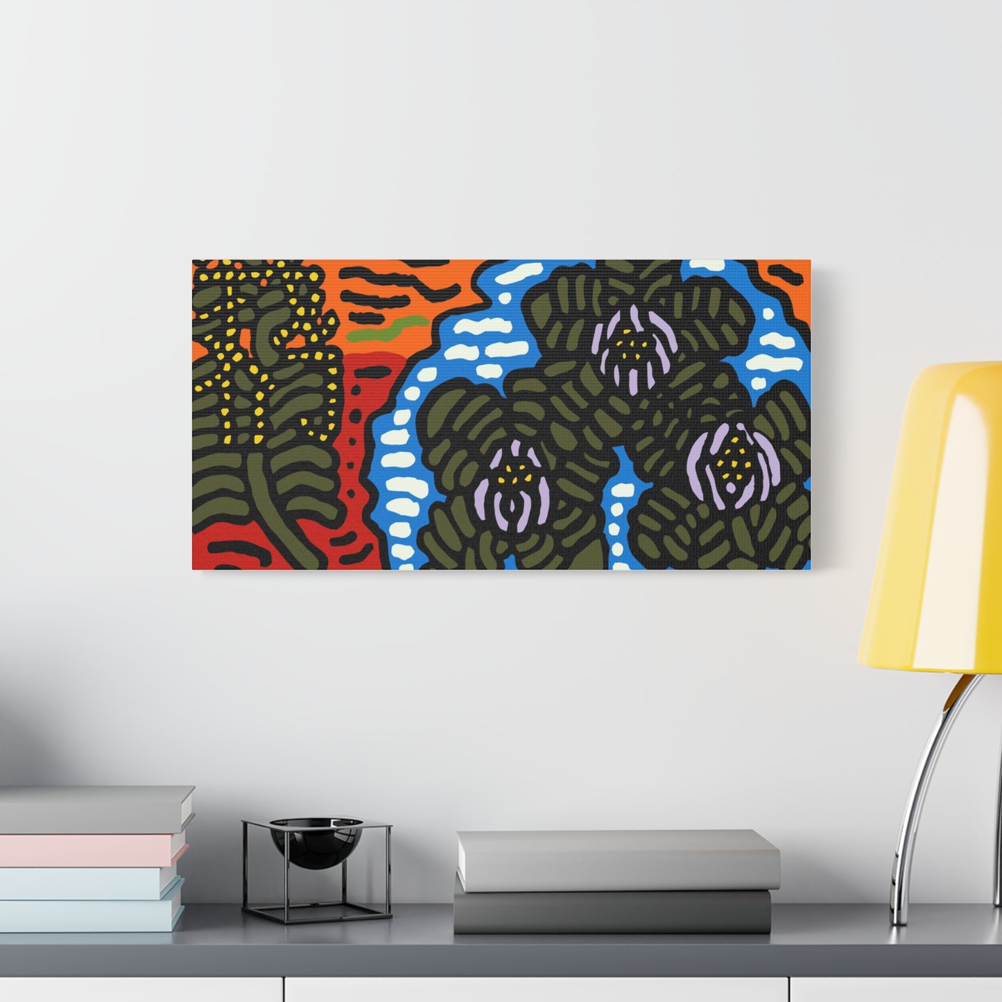 The Sri Lankan water lilies meets the Australian wattle Canvas (Large)