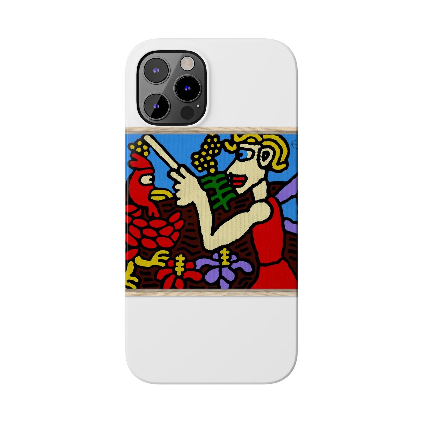 The hen gaining a blessing from a fairy Slim Phone Case