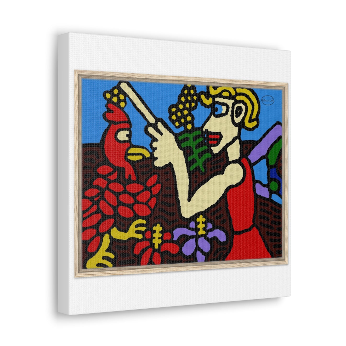 The hen gaining a blessing from a fairy Canvas (Small)