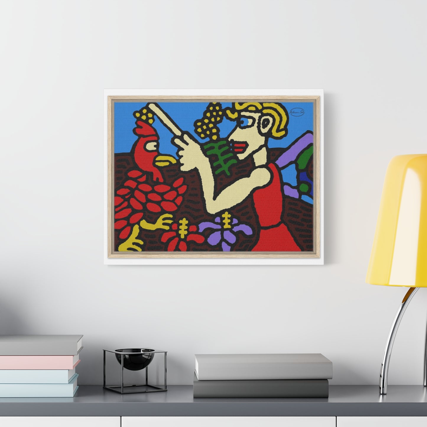 The hen gaining a blessing from a fairy Canvas (Large)