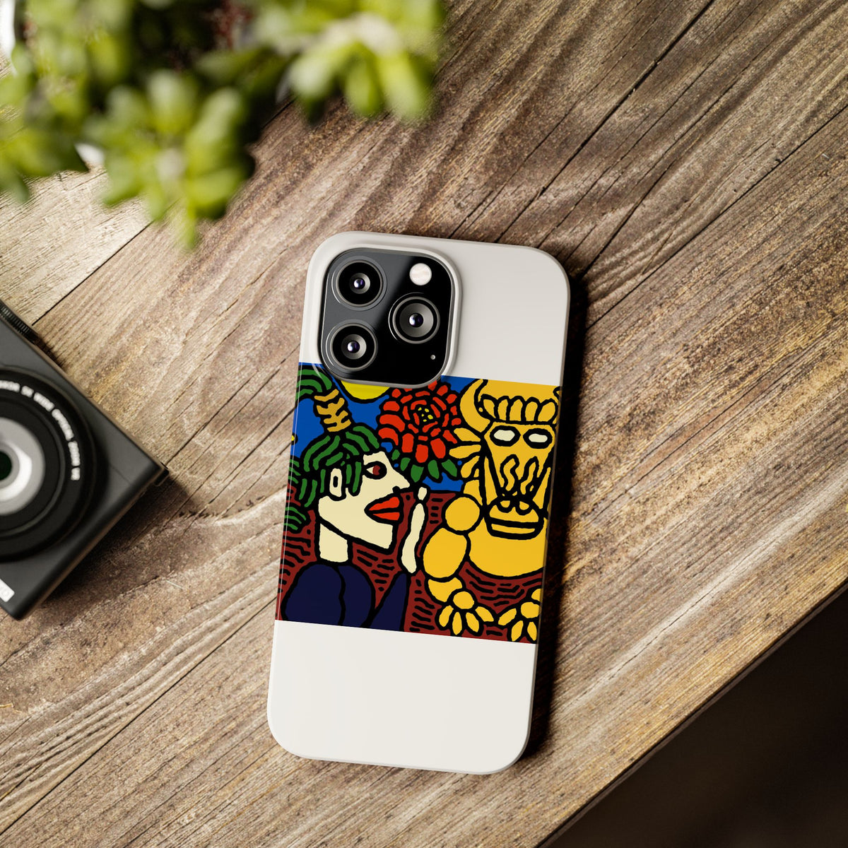 The warrior hailing the mighty golden dragon Slim Phone Case