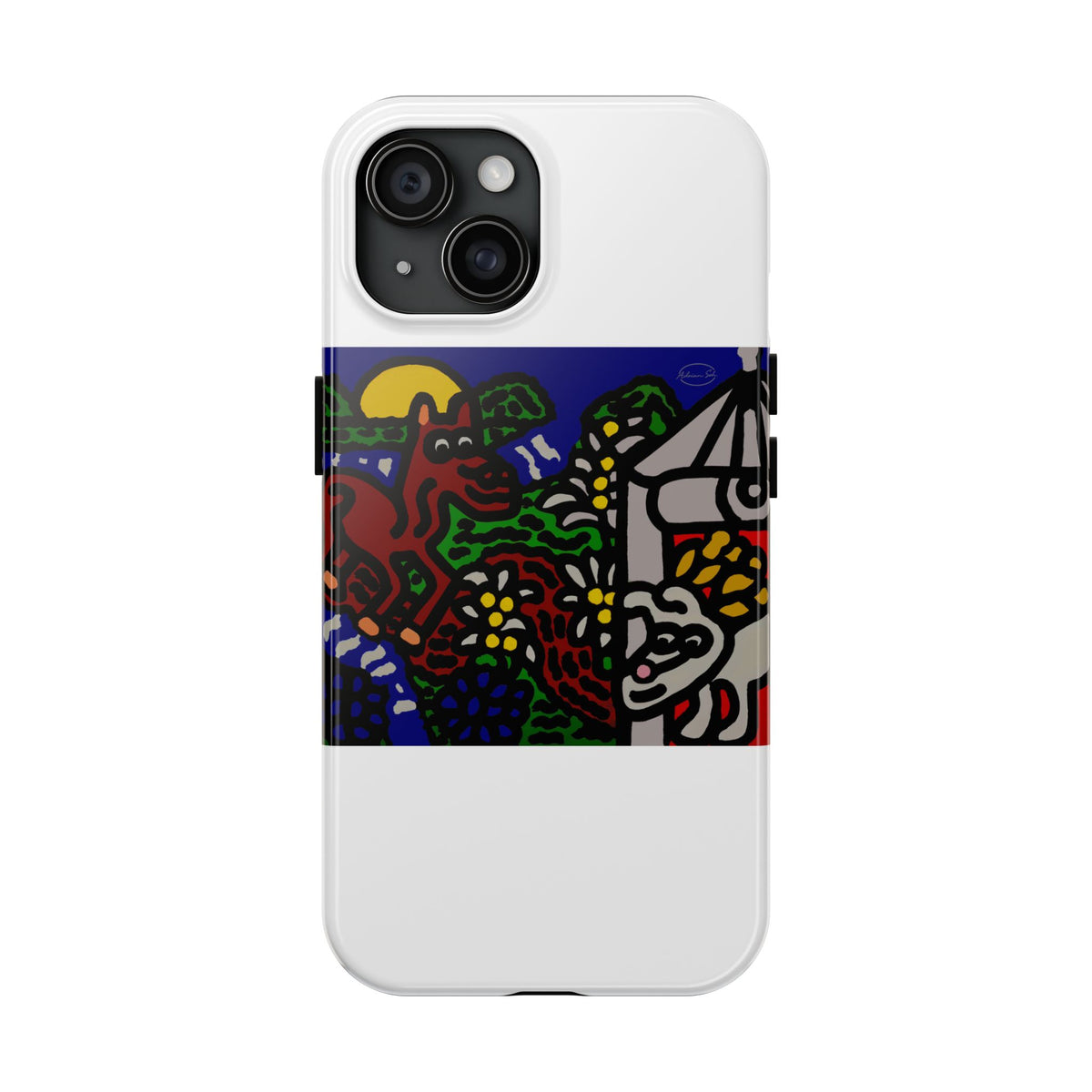 Bunny welcoming a friendly horse on his journey Tough Phone Case
