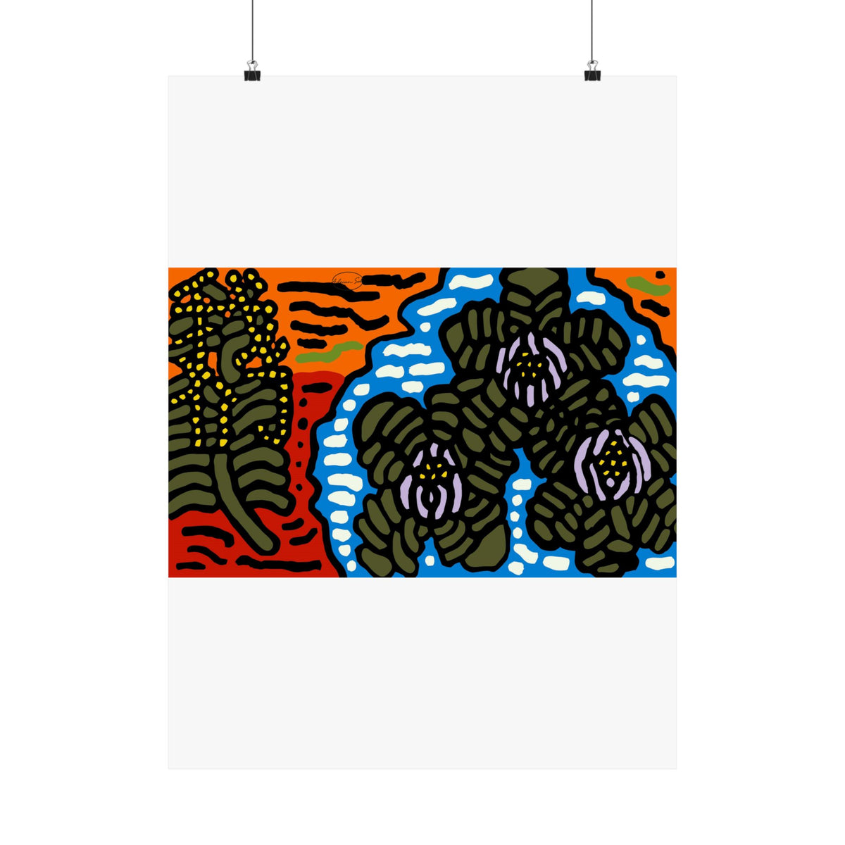 The Sri Lankan water lilies meets the Australian wattle Matte Poster Vertical (Large)