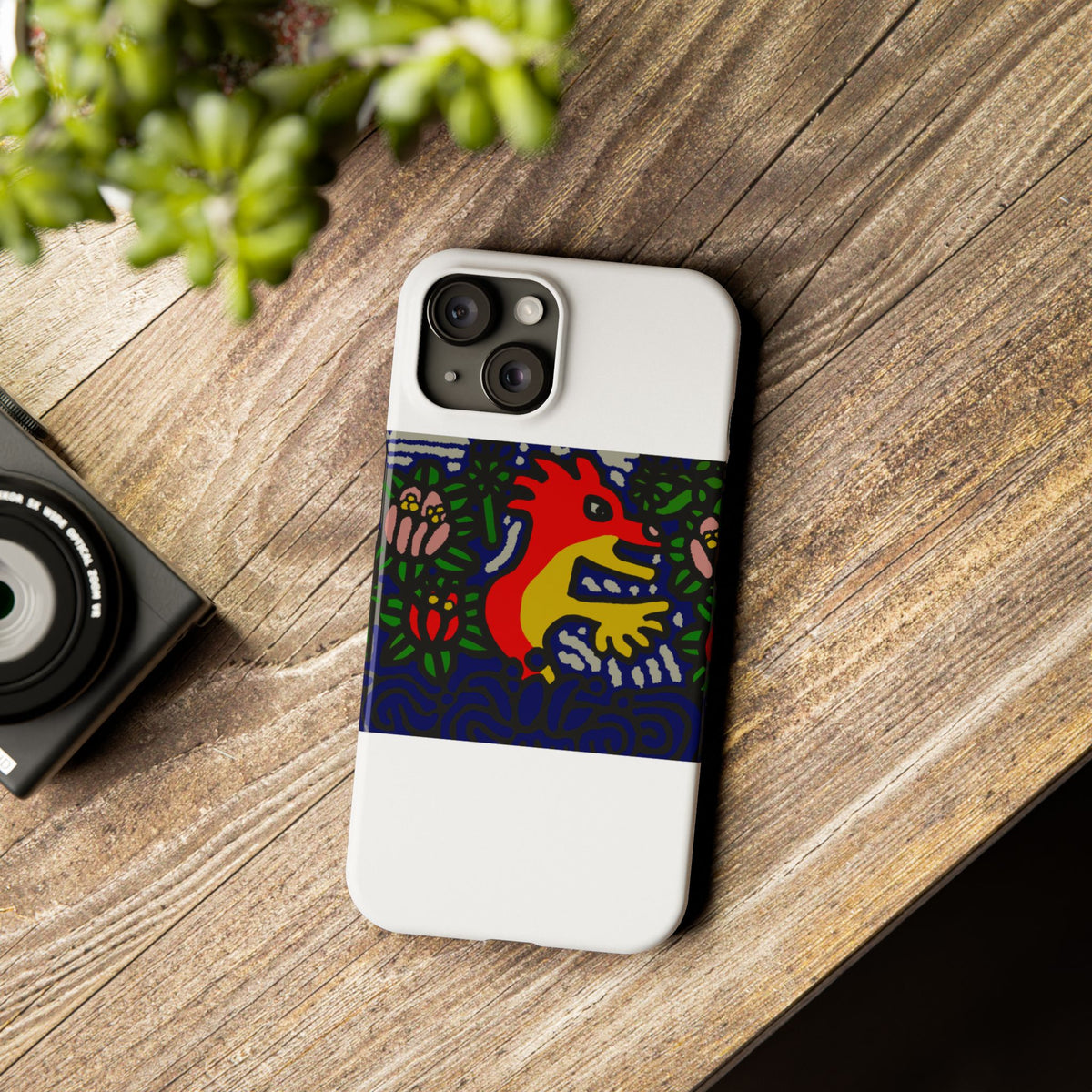 Breaking through the surface of a lotus pond Slim Phone Case