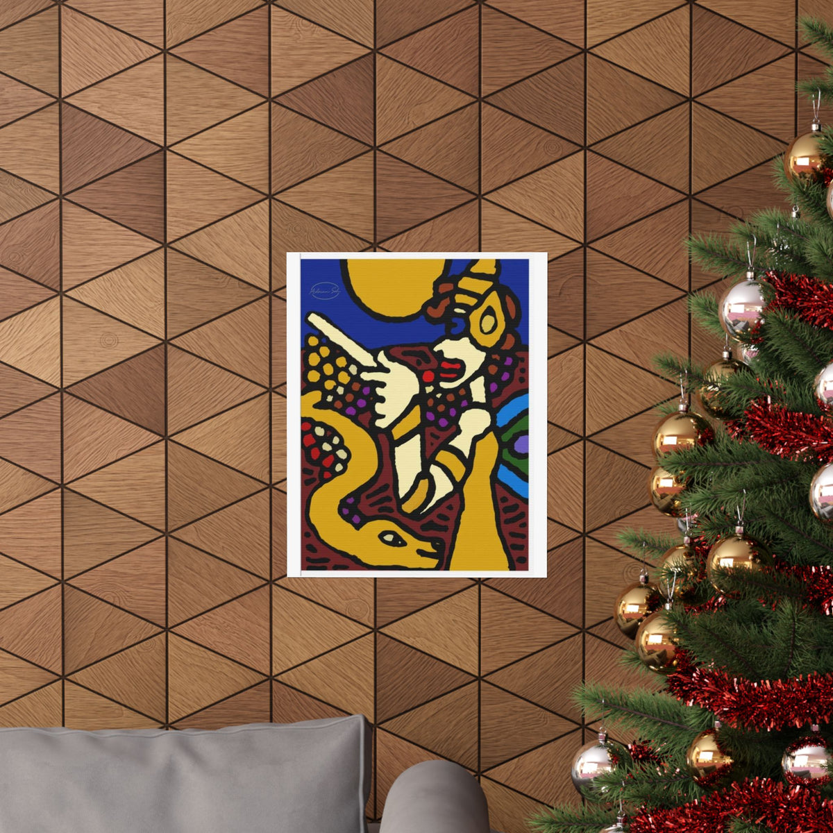 The golden snake being blessed by the fairy Matte Poster Vertical (Small)