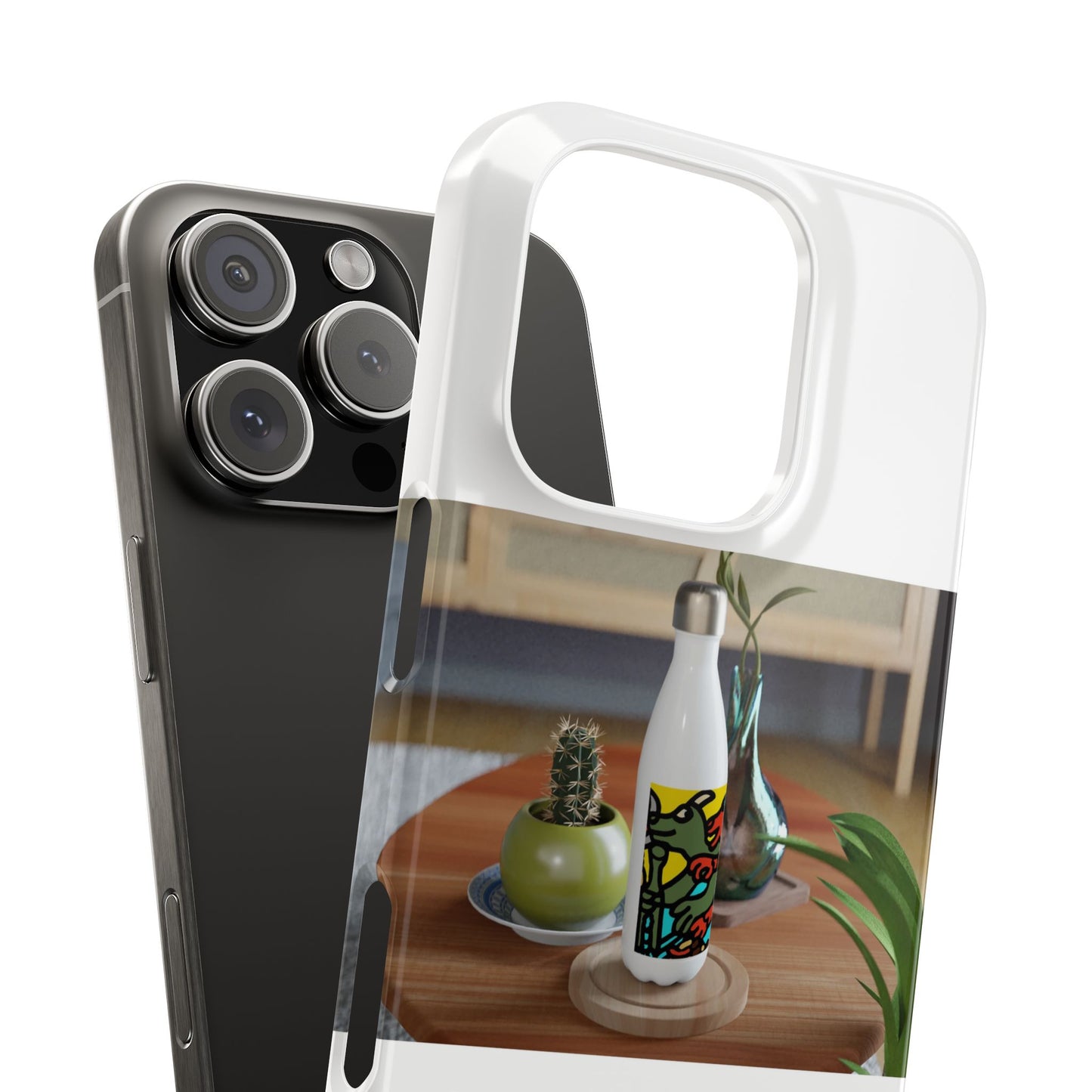 Two dragons enjoying a feast together Slim Phone Case
