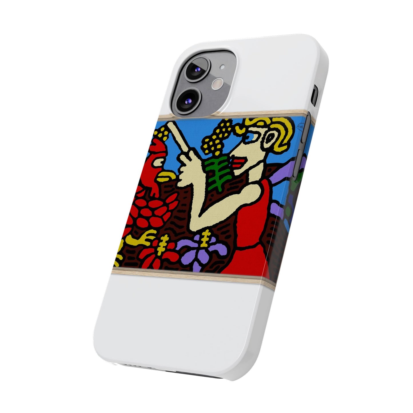 The hen gaining a blessing from a fairy Slim Phone Case