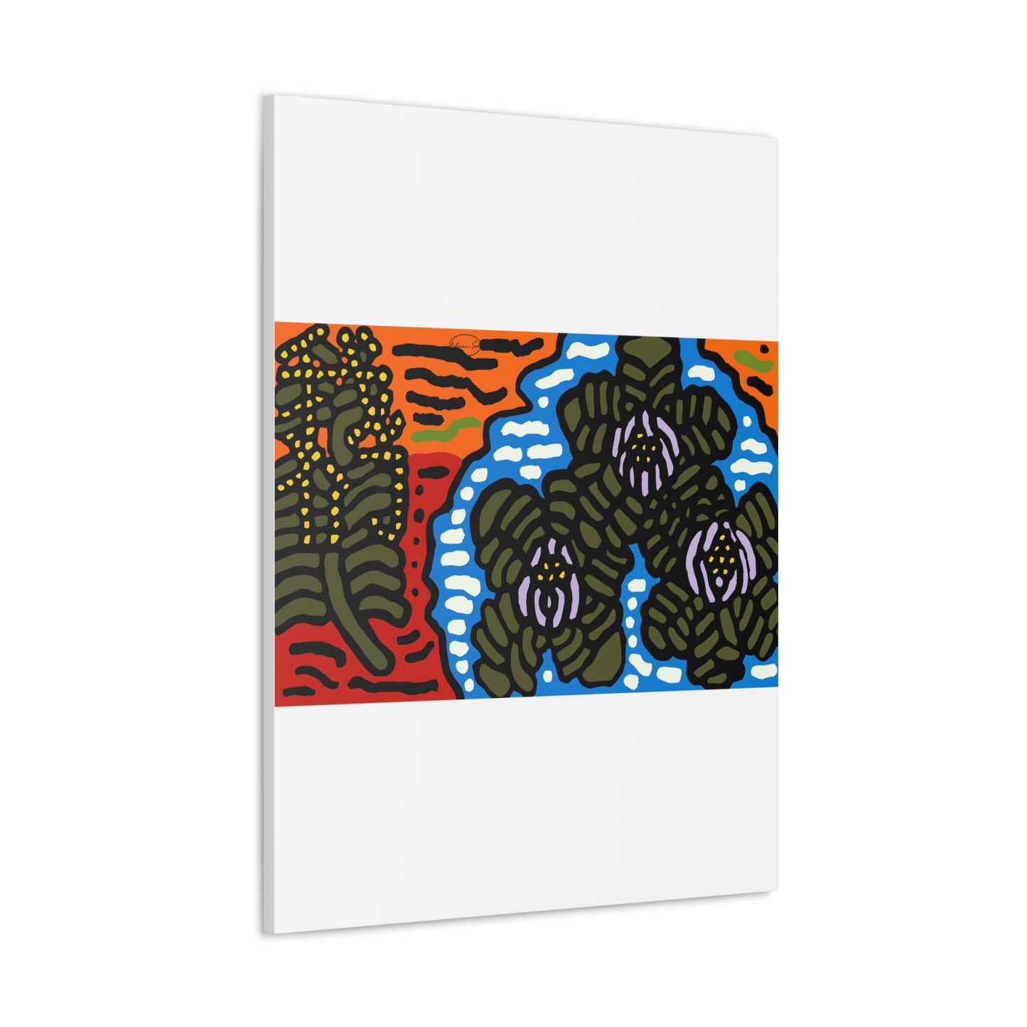 The Sri Lankan water lilies meets the Australian wattle Canvas (Large)