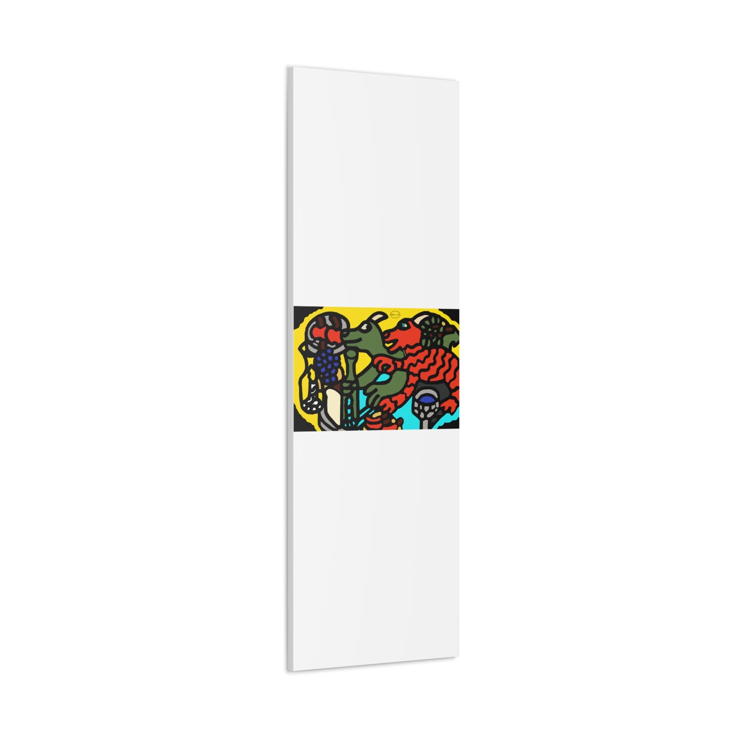 Two dragons enjoying a feast together Canvas (Large)