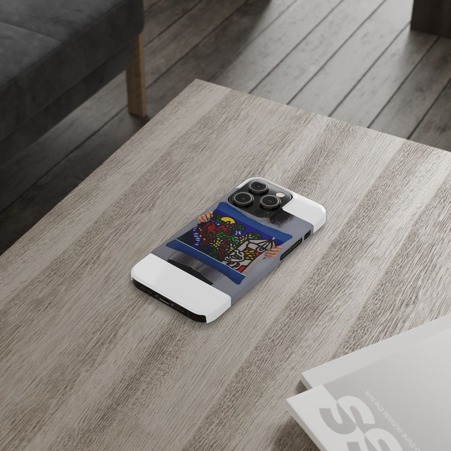 Bunny welcoming a friendly horse on his journey Slim Phone Case