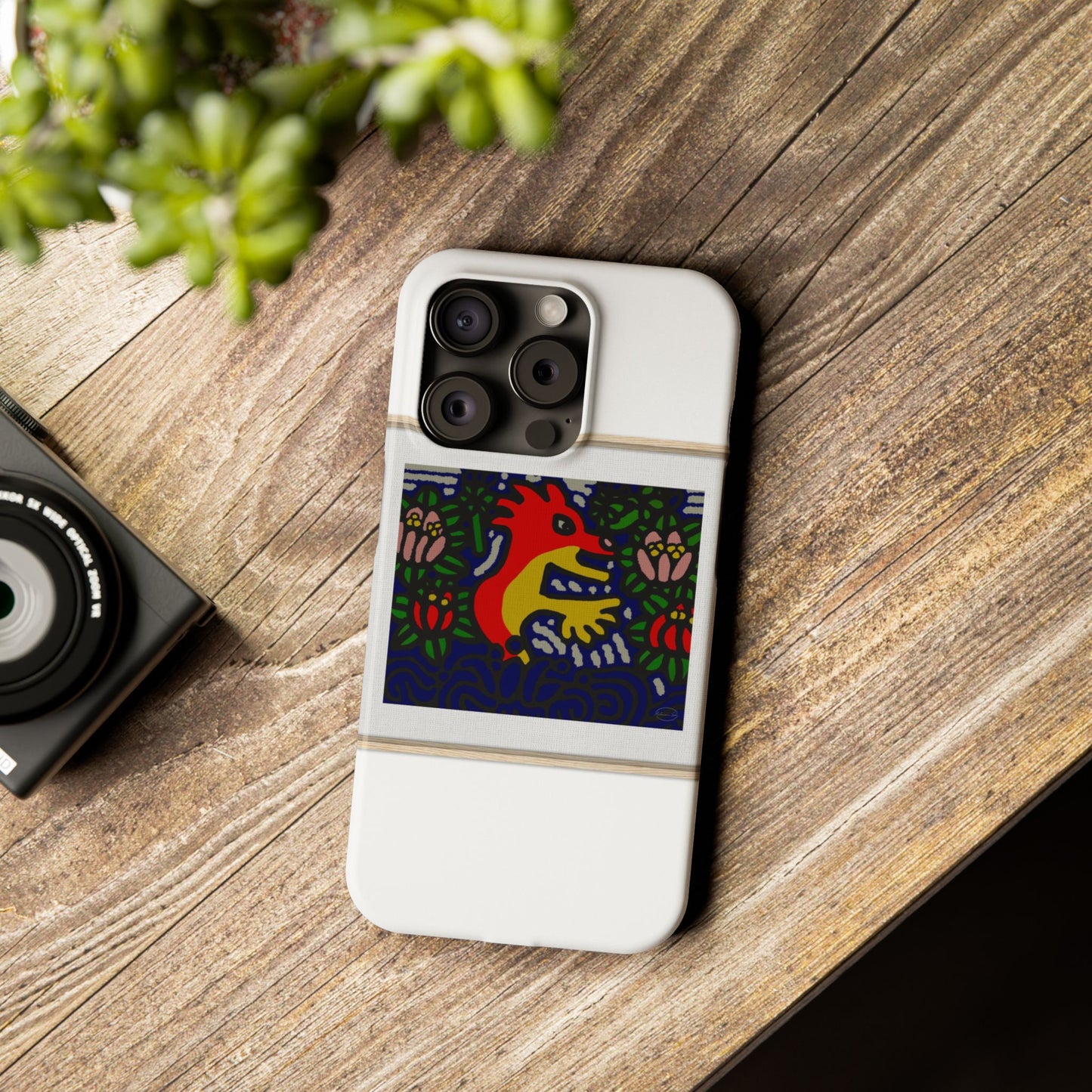 Breaking through the surface of a lotus pond Slim Phone Case