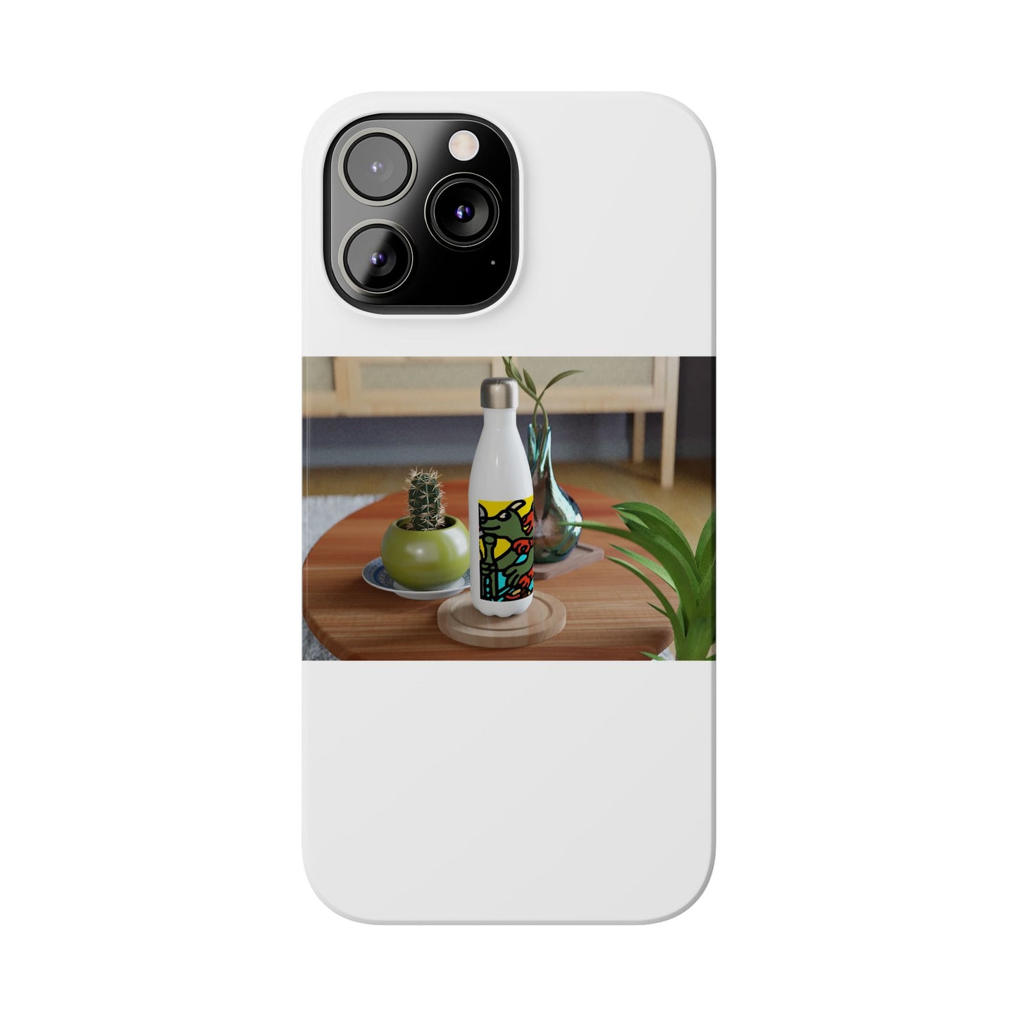 Two dragons enjoying a feast together Slim Phone Case
