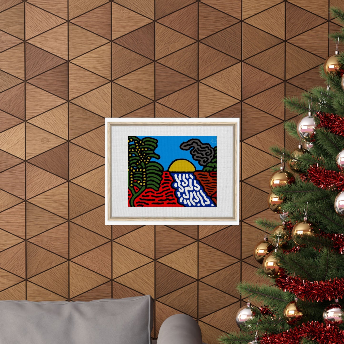 The river that joins the Australian wattle and Lebanese cedar tree in friendship Matte Poster Horizontal (Small)