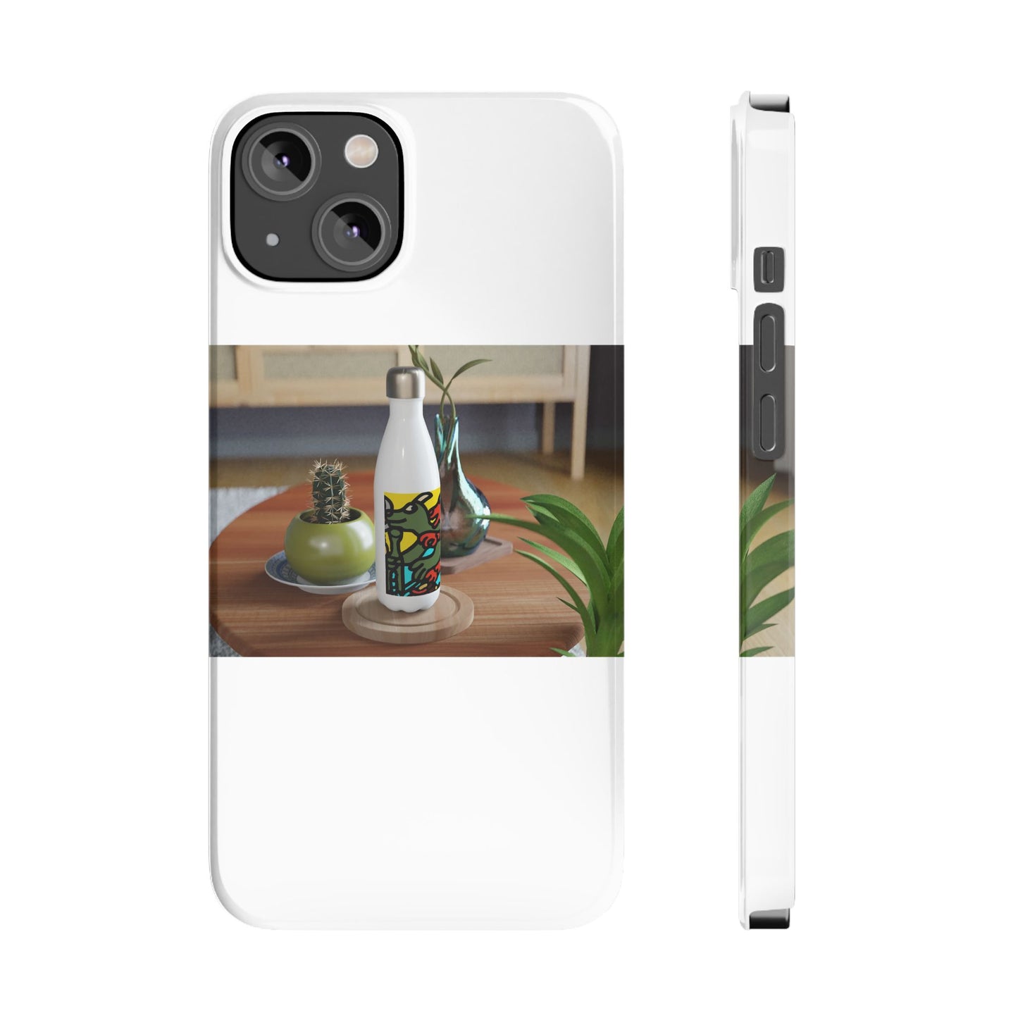 Two dragons enjoying a feast together Slim Phone Case