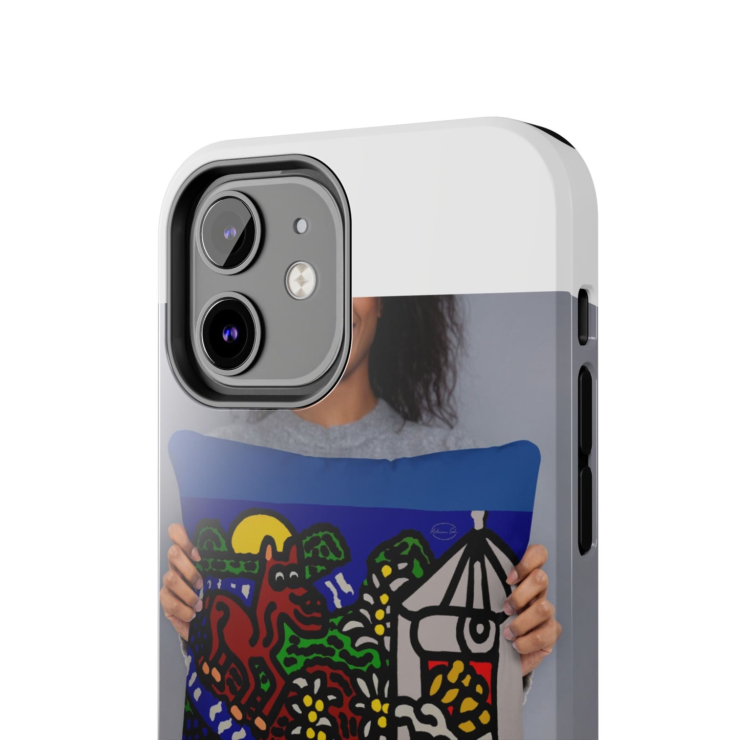 Bunny welcoming a friendly horse on his journey Tough Phone Case