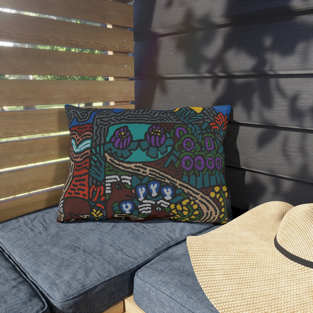 Road to a Sanctuary and Oasis — Outdoor Pillow