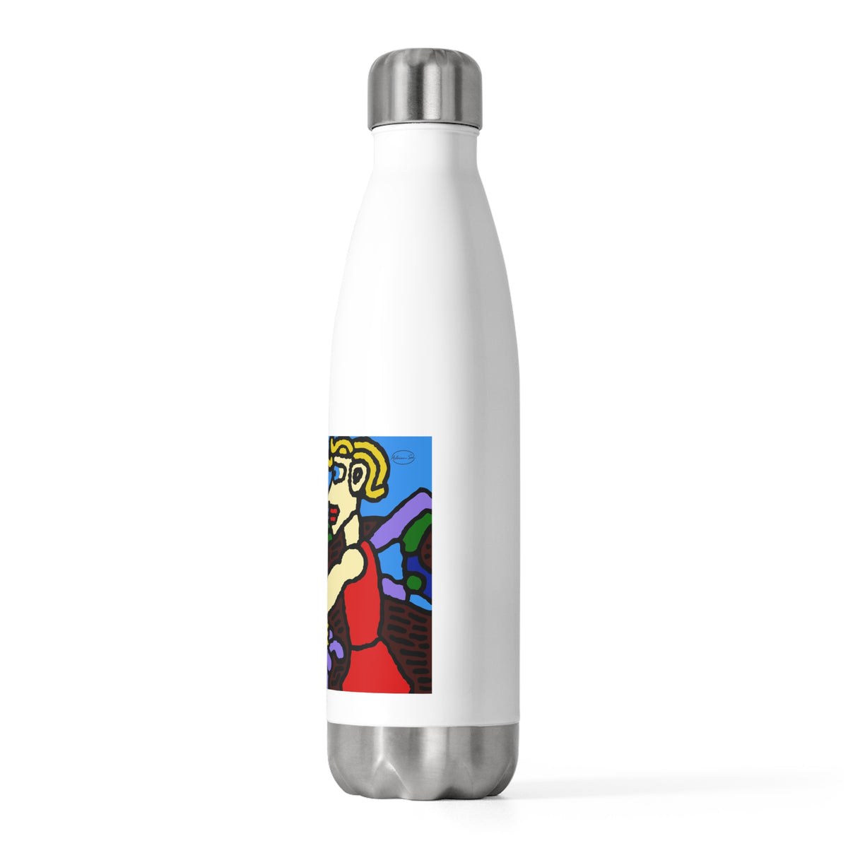The hen gaining a blessing from a fairy Stainless Steel Water Bottle