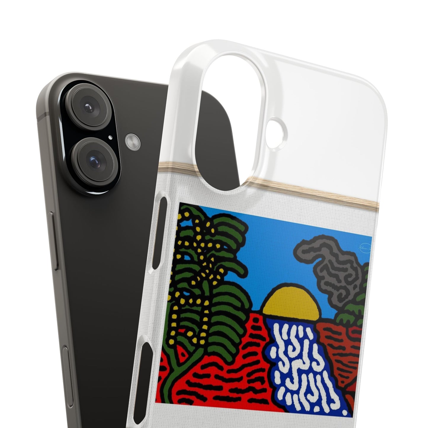 The river that joins the Australian wattle and Lebanese cedar tree in friendship Slim Phone Case