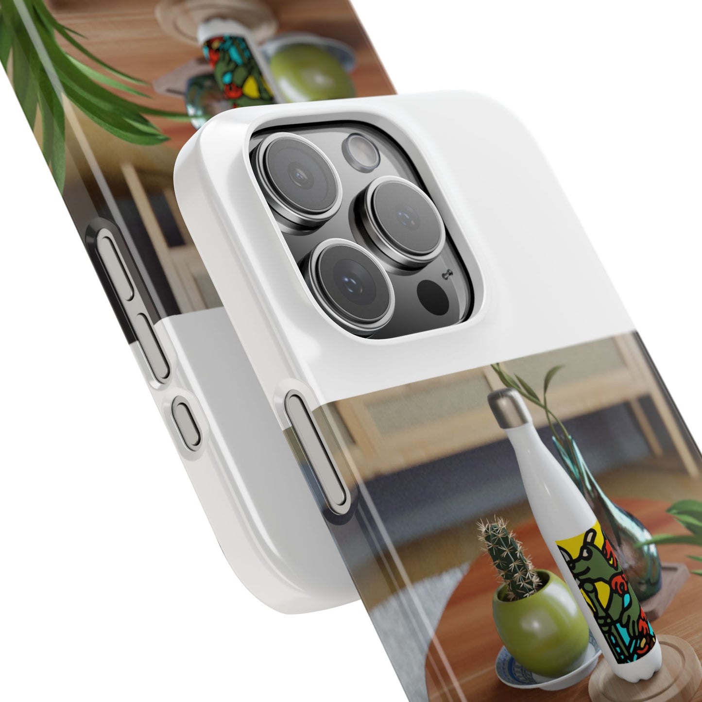 Two dragons enjoying a feast together Slim Phone Case