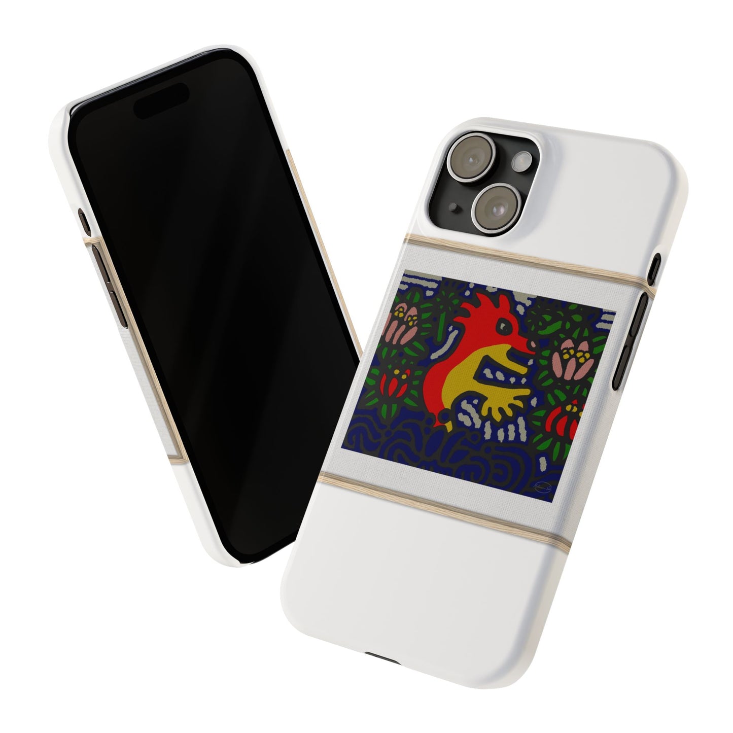 Breaking through the surface of a lotus pond Slim Phone Case