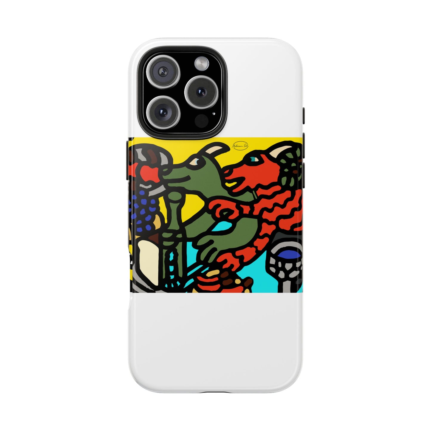 Two dragons enjoying a feast together Tough Phone Case