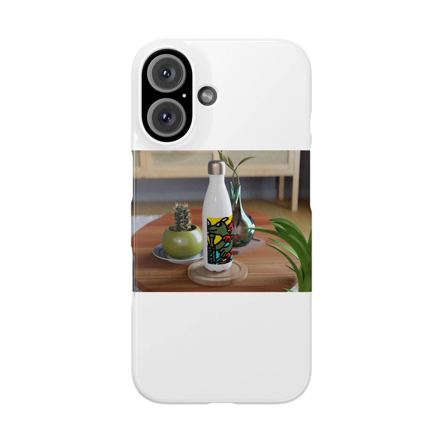 Two dragons enjoying a feast together Slim Phone Case