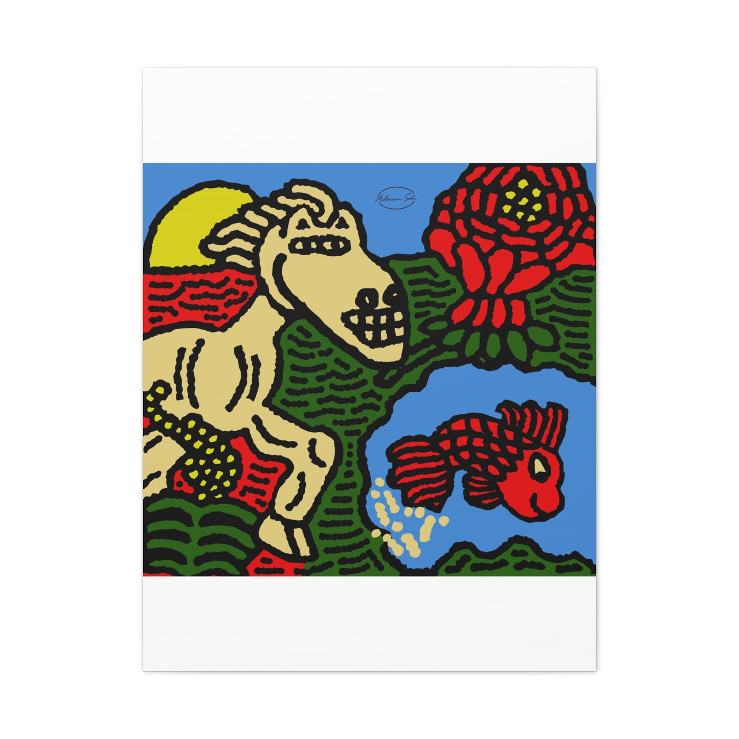 Galloping carefree through life Canvas (Large)