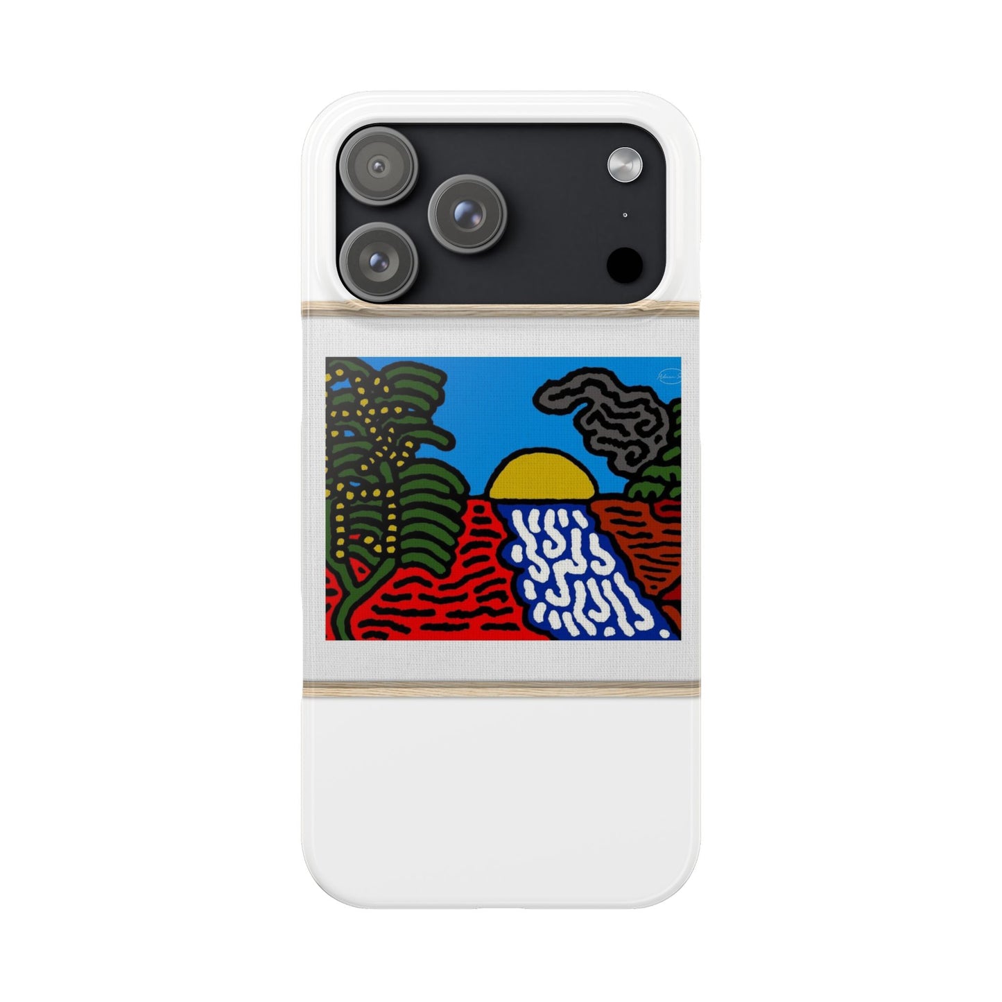 The river that joins the Australian wattle and Lebanese cedar tree in friendship Slim Phone Case