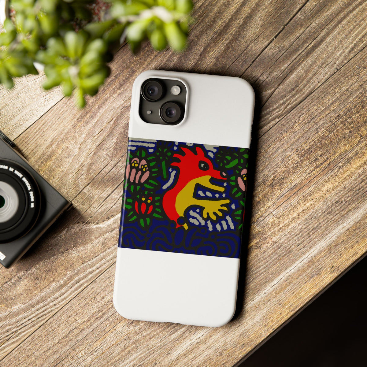 Breaking through the surface of a lotus pond Slim Phone Case
