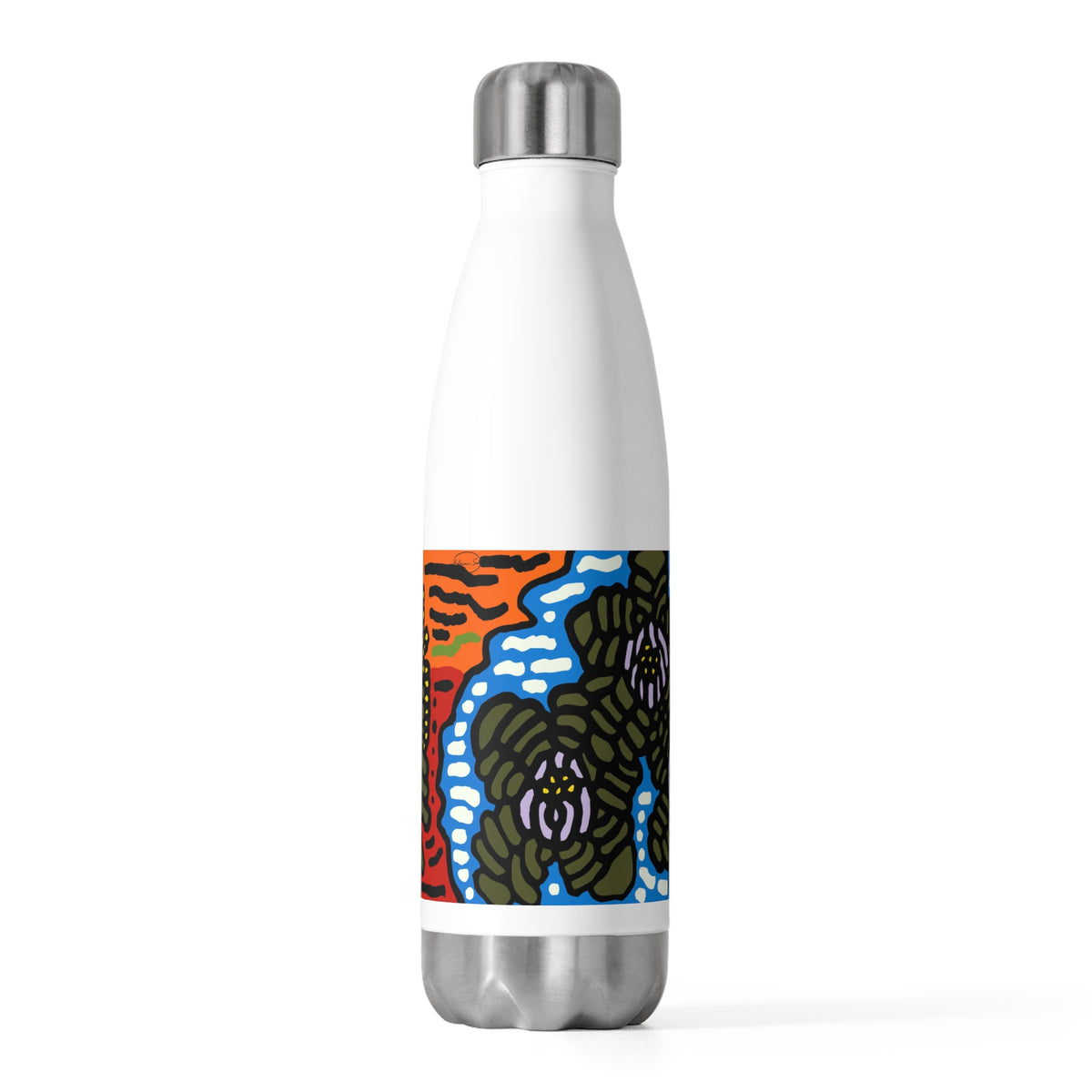 The Sri Lankan water lilies meets the Australian wattle Stainless Steel Water Bottle