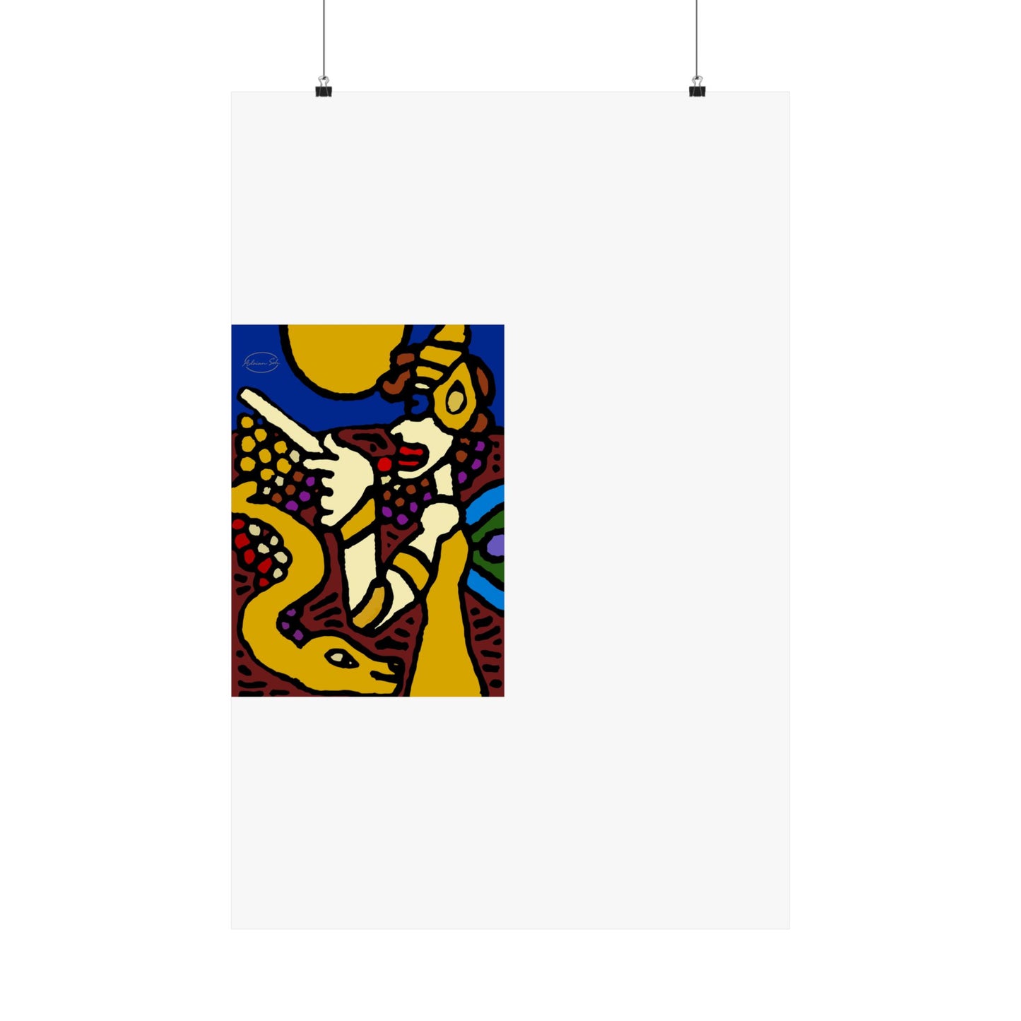 The golden snake being blessed by the fairy Matte Poster Vertical (Large)