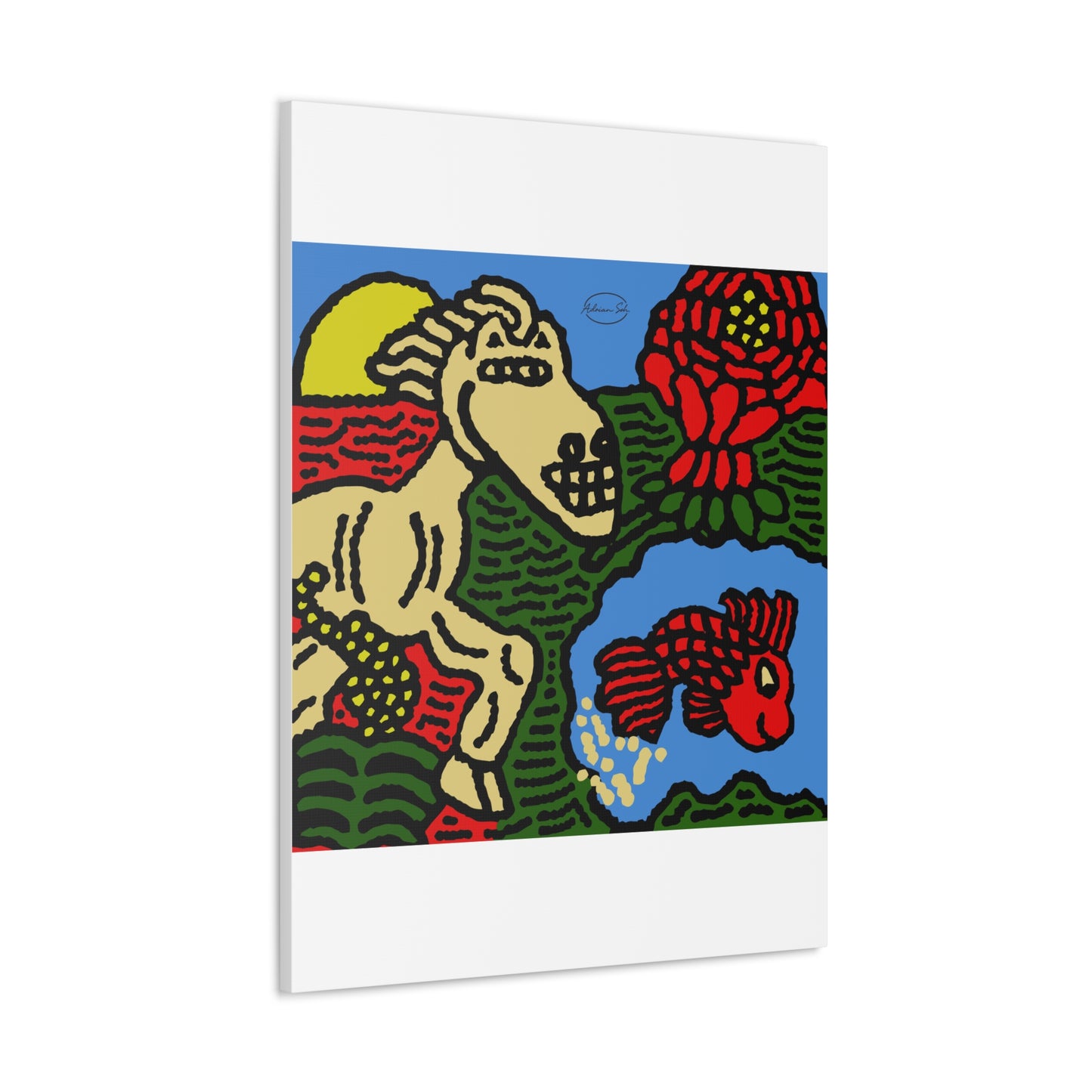 Galloping carefree through life Canvas (Large)