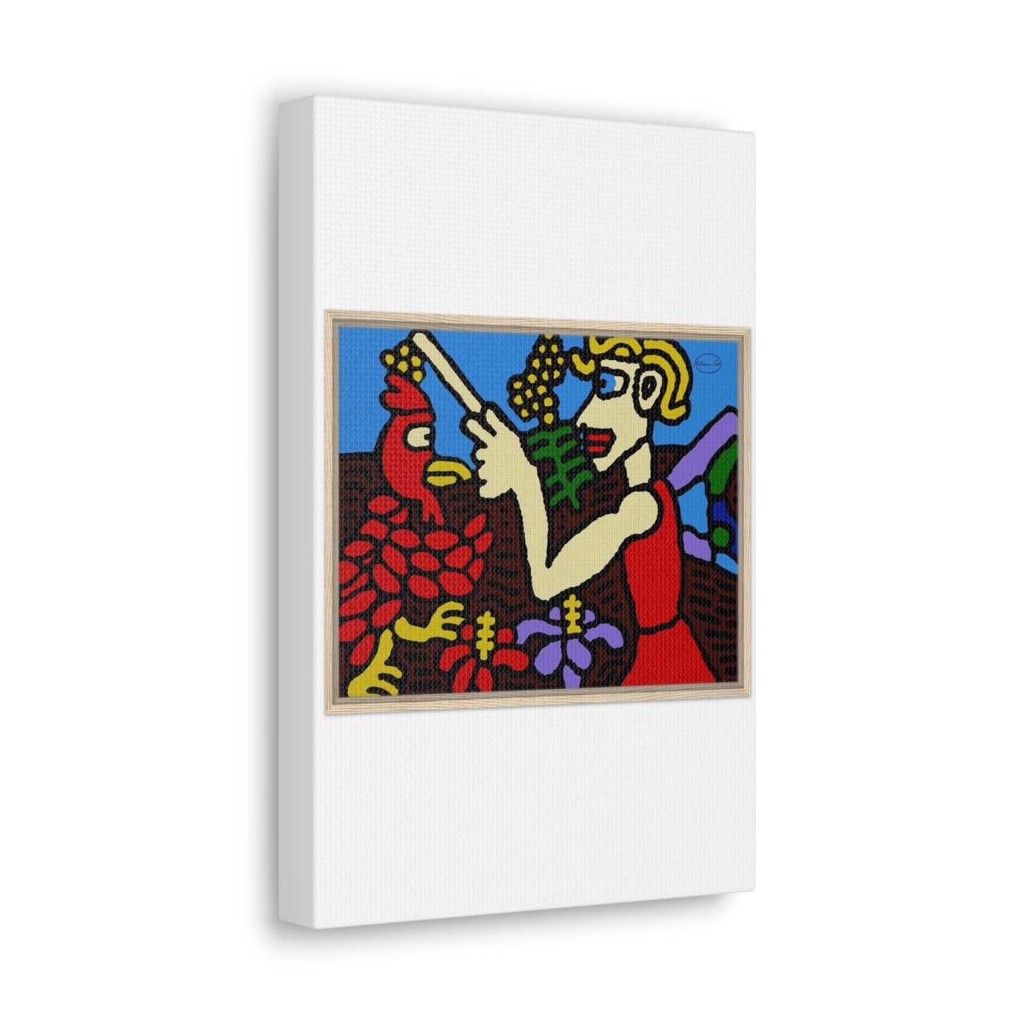 The hen gaining a blessing from a fairy Canvas (Small)