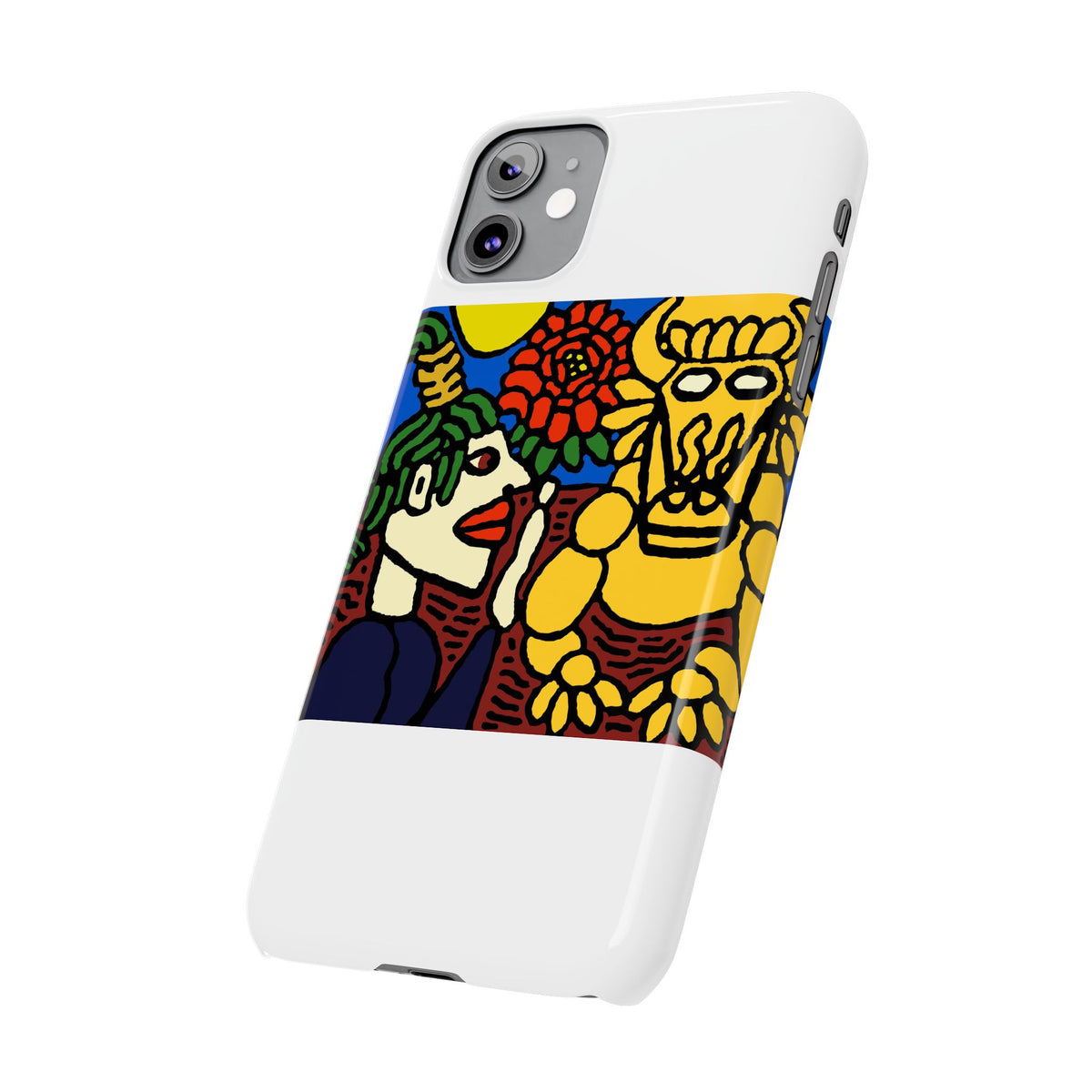 The warrior hailing the mighty golden dragon Slim Phone Case