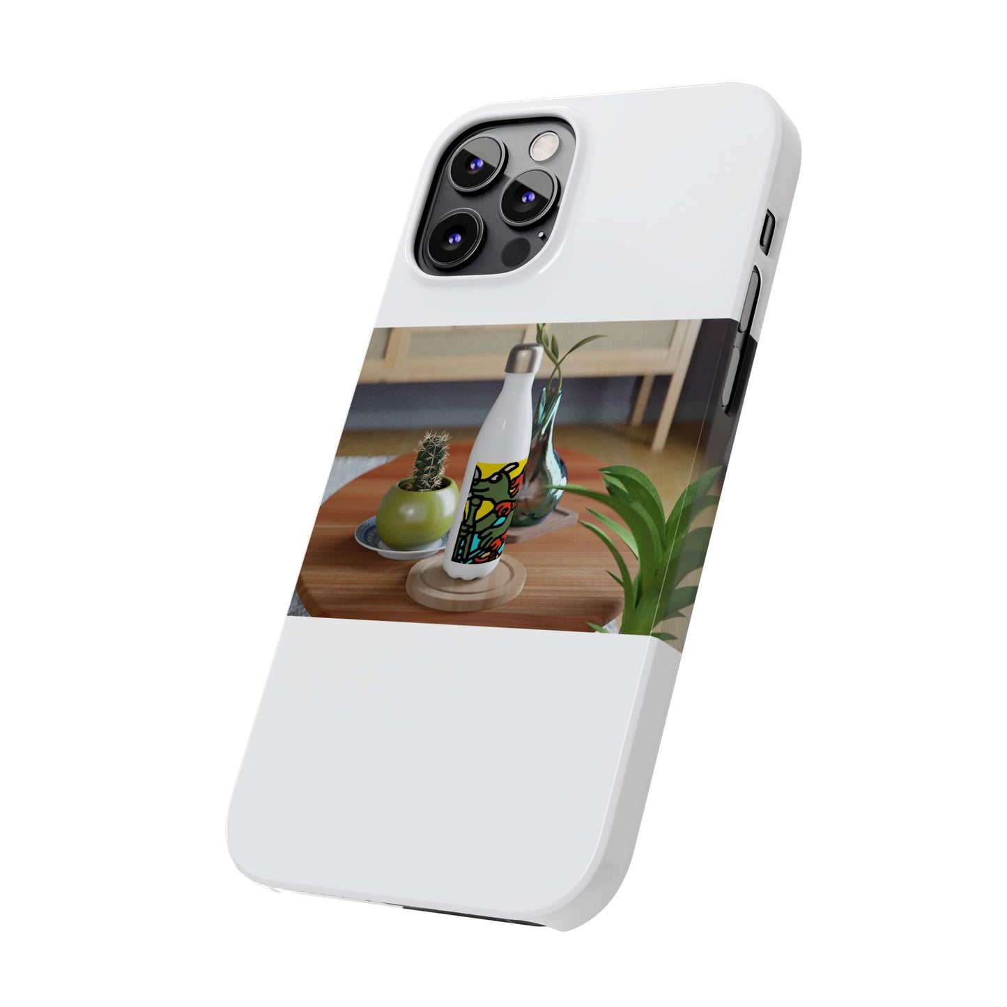 Two dragons enjoying a feast together Slim Phone Case