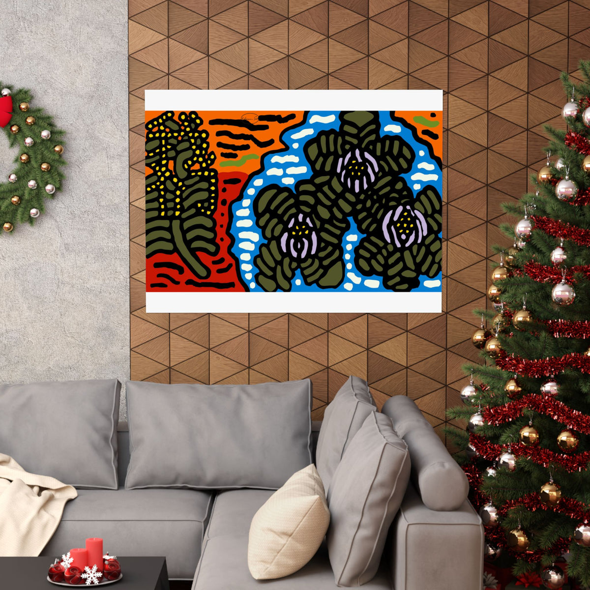 The Sri Lankan water lilies meets the Australian wattle Matte Poster Horizontal (Large)