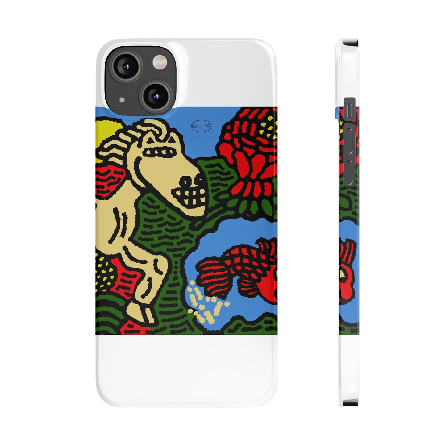 Galloping carefree through life Slim Phone Case