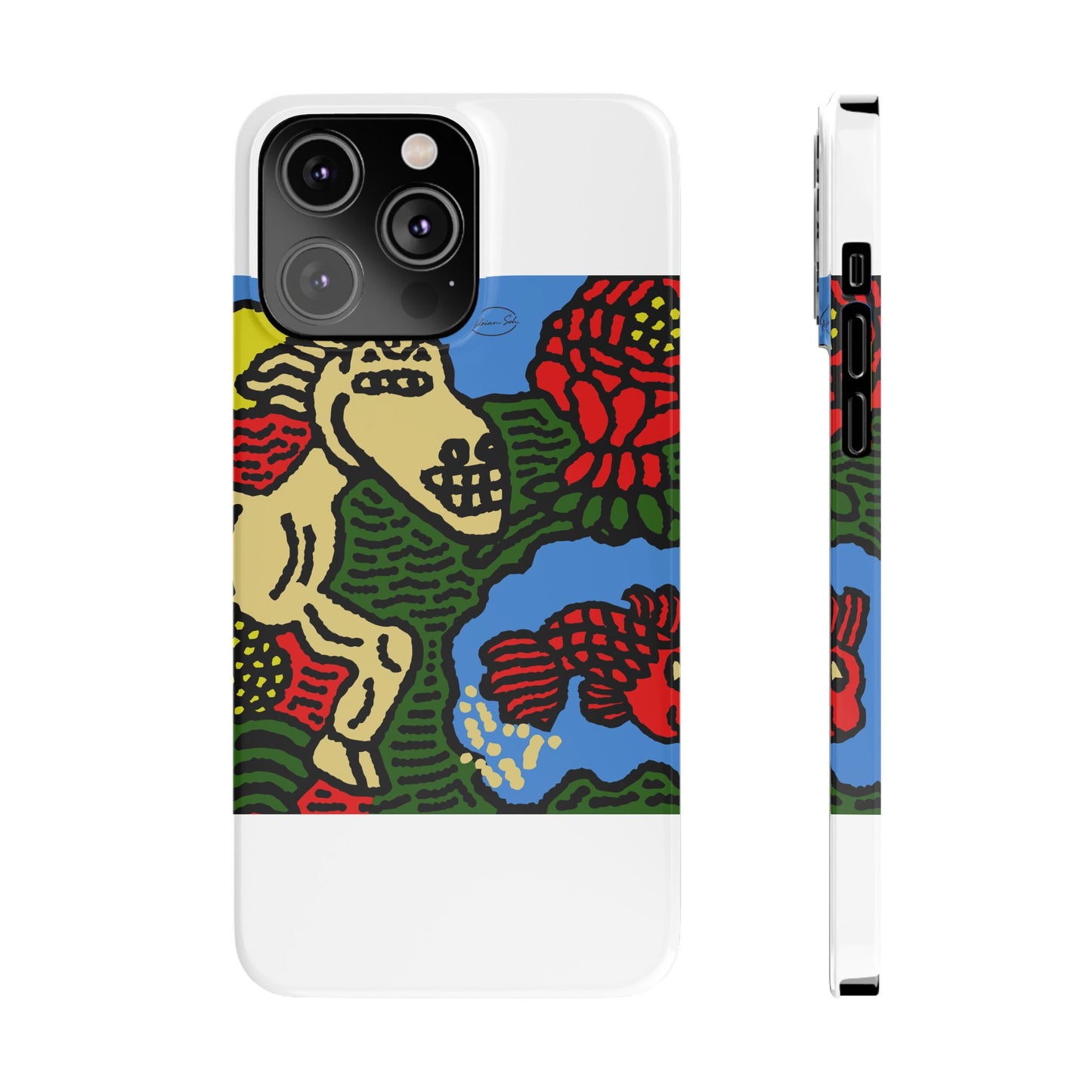 Galloping carefree through life Slim Phone Case