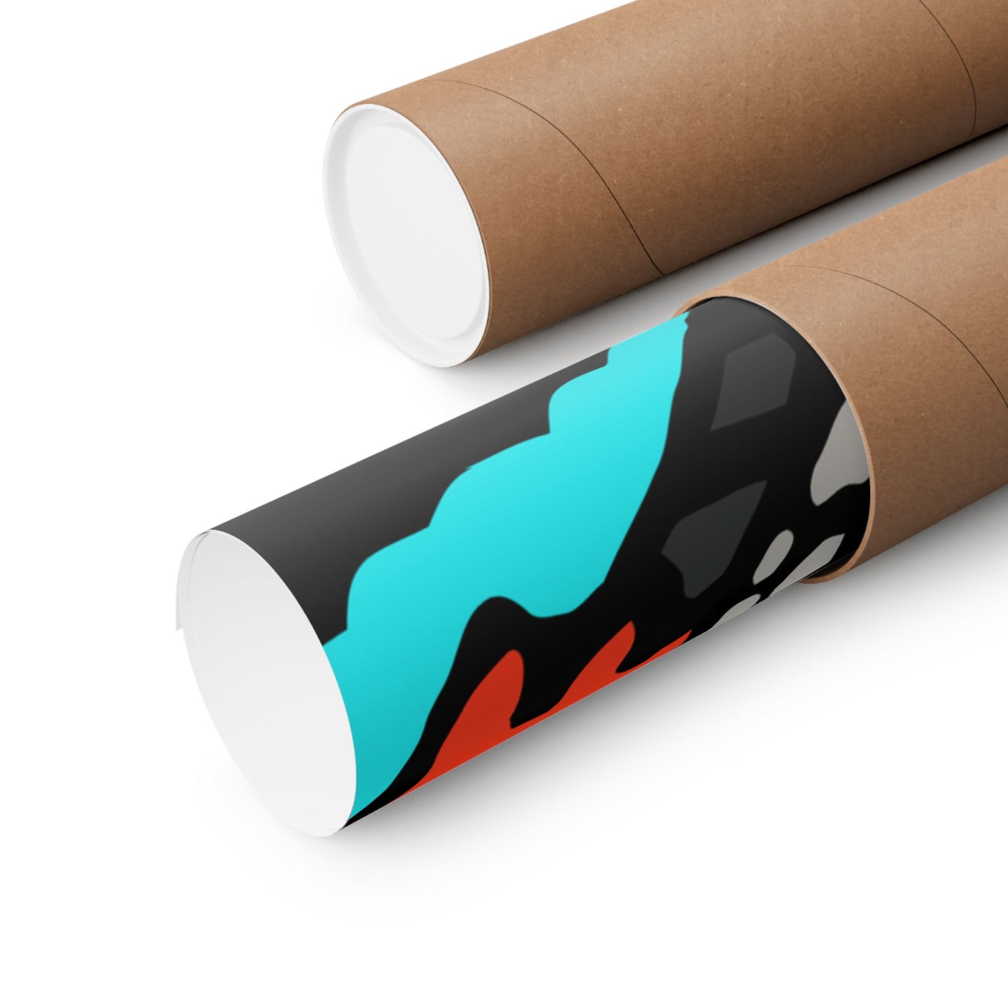 Two dragons enjoying a feast together Matte Poster Horizontal (Large)