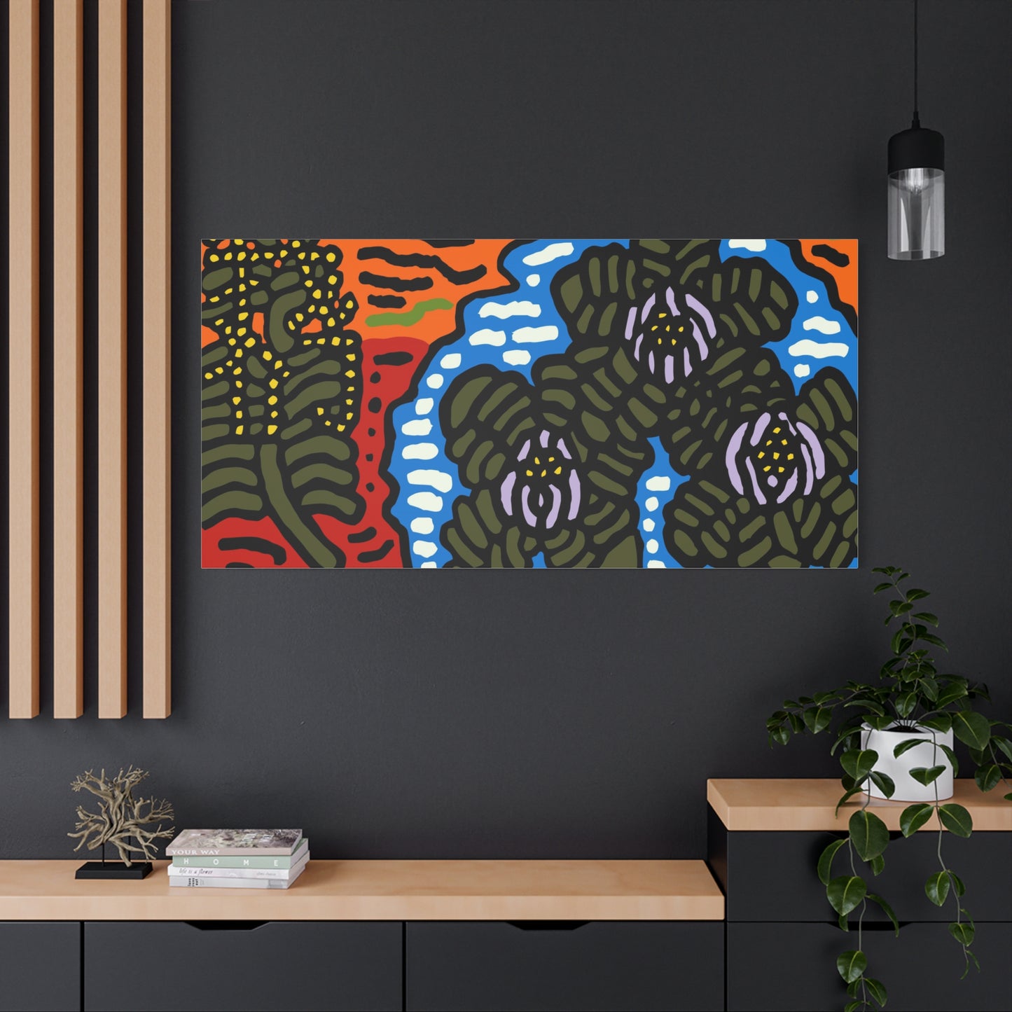 The Sri Lankan water lilies meets the Australian wattle Canvas (Large)