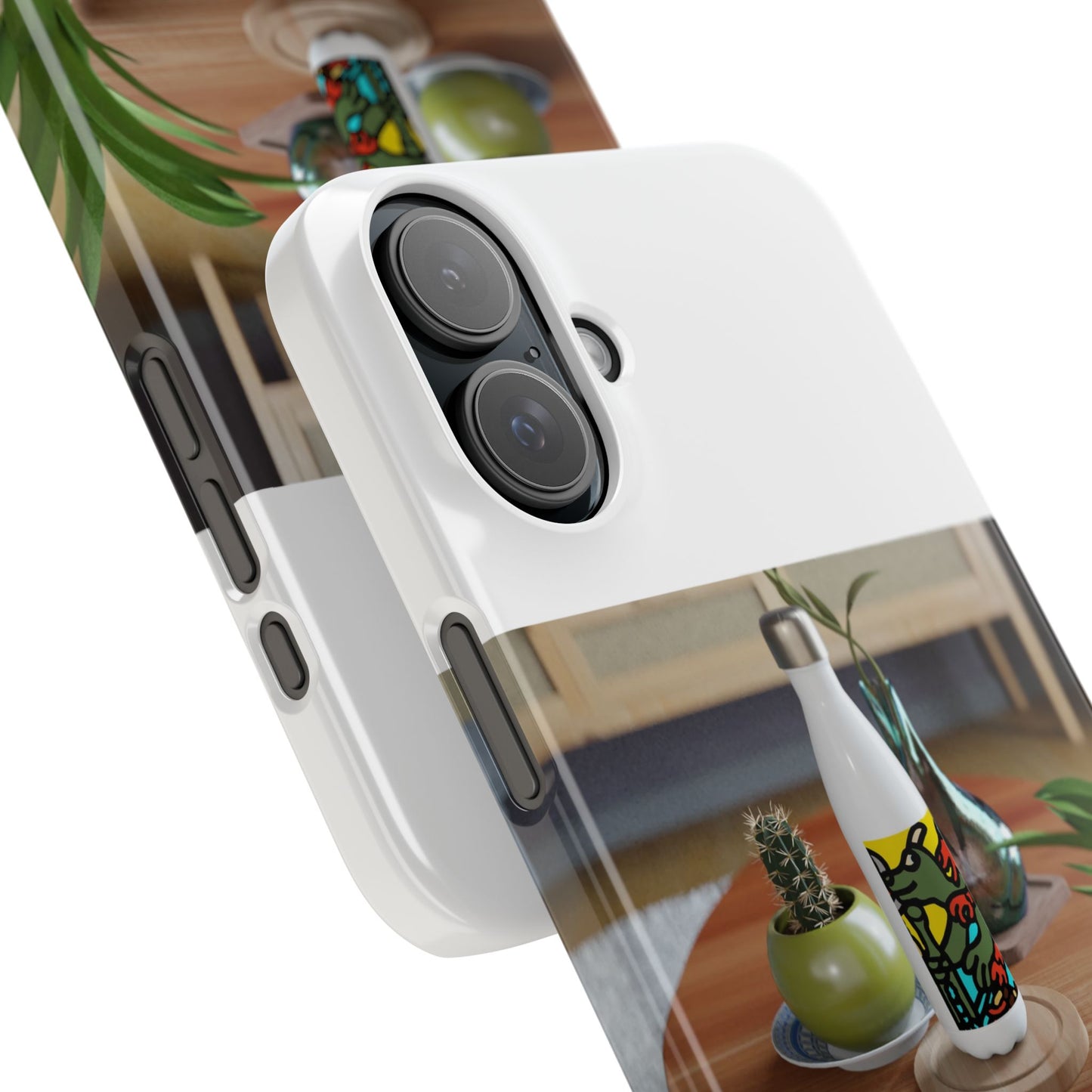 Two dragons enjoying a feast together Slim Phone Case