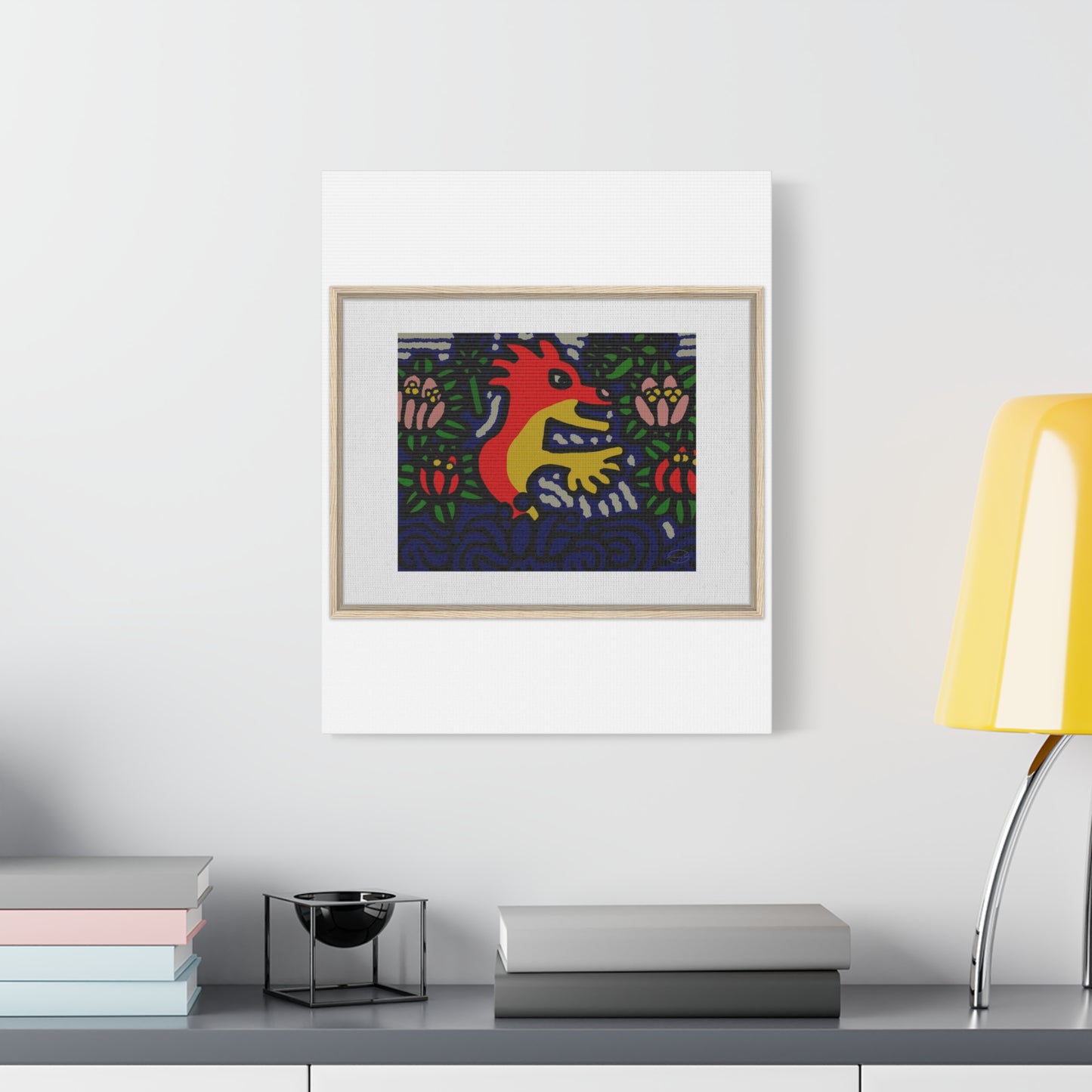 Breaking through the surface of a lotus pond Canvas (Large)