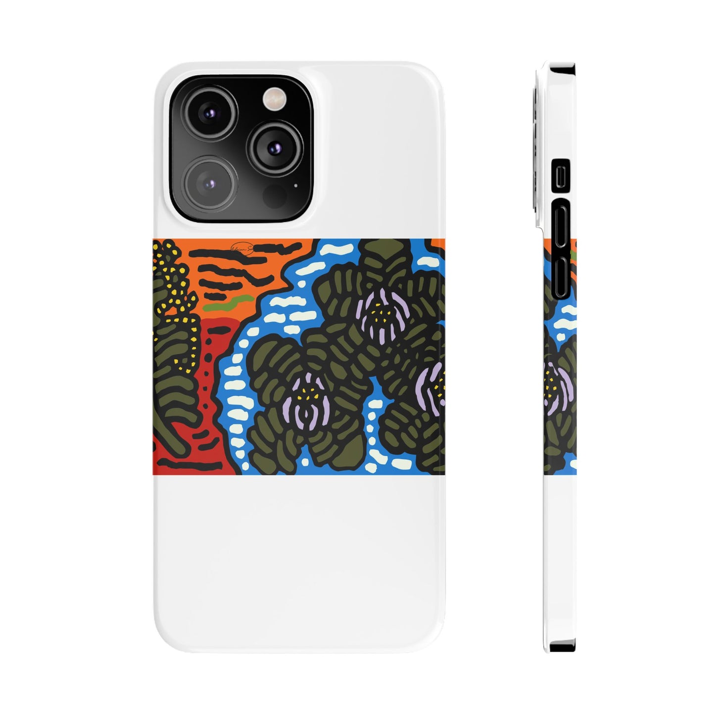 The Sri Lankan water lilies meets the Australian wattle Slim Phone Case