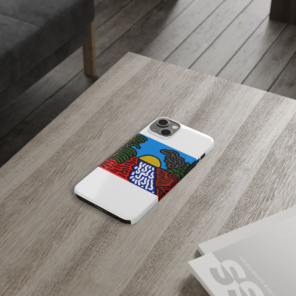 The river that joins the Australian wattle and Lebanese cedar tree in friendship Slim Phone Case