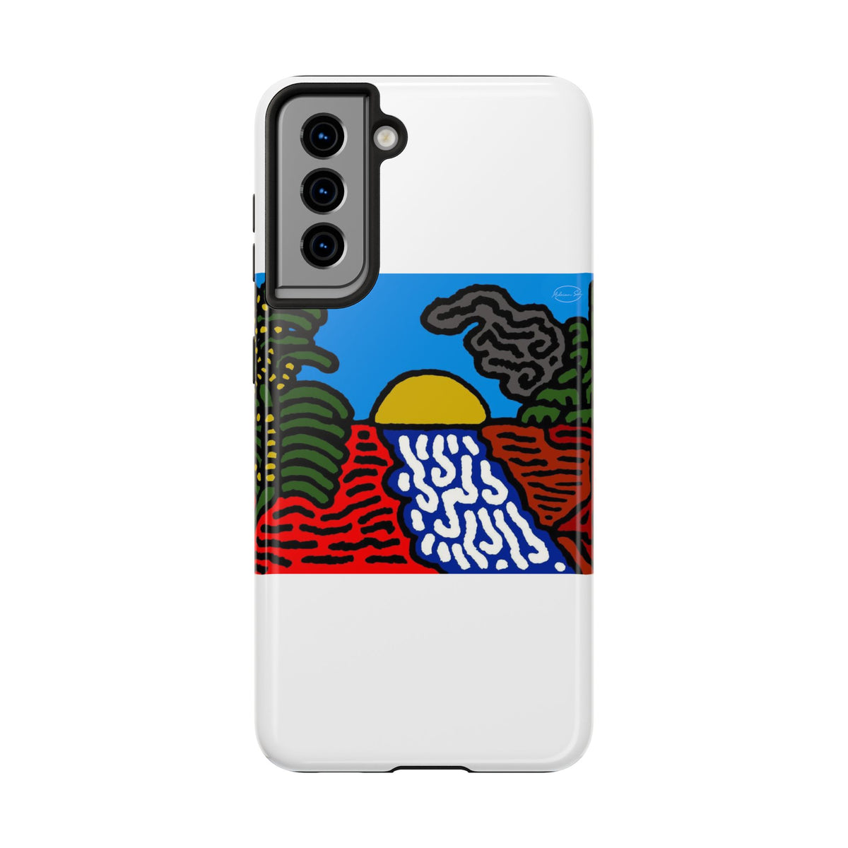 The river that joins the Australian wattle and Lebanese cedar tree in friendship Tough Phone Case
